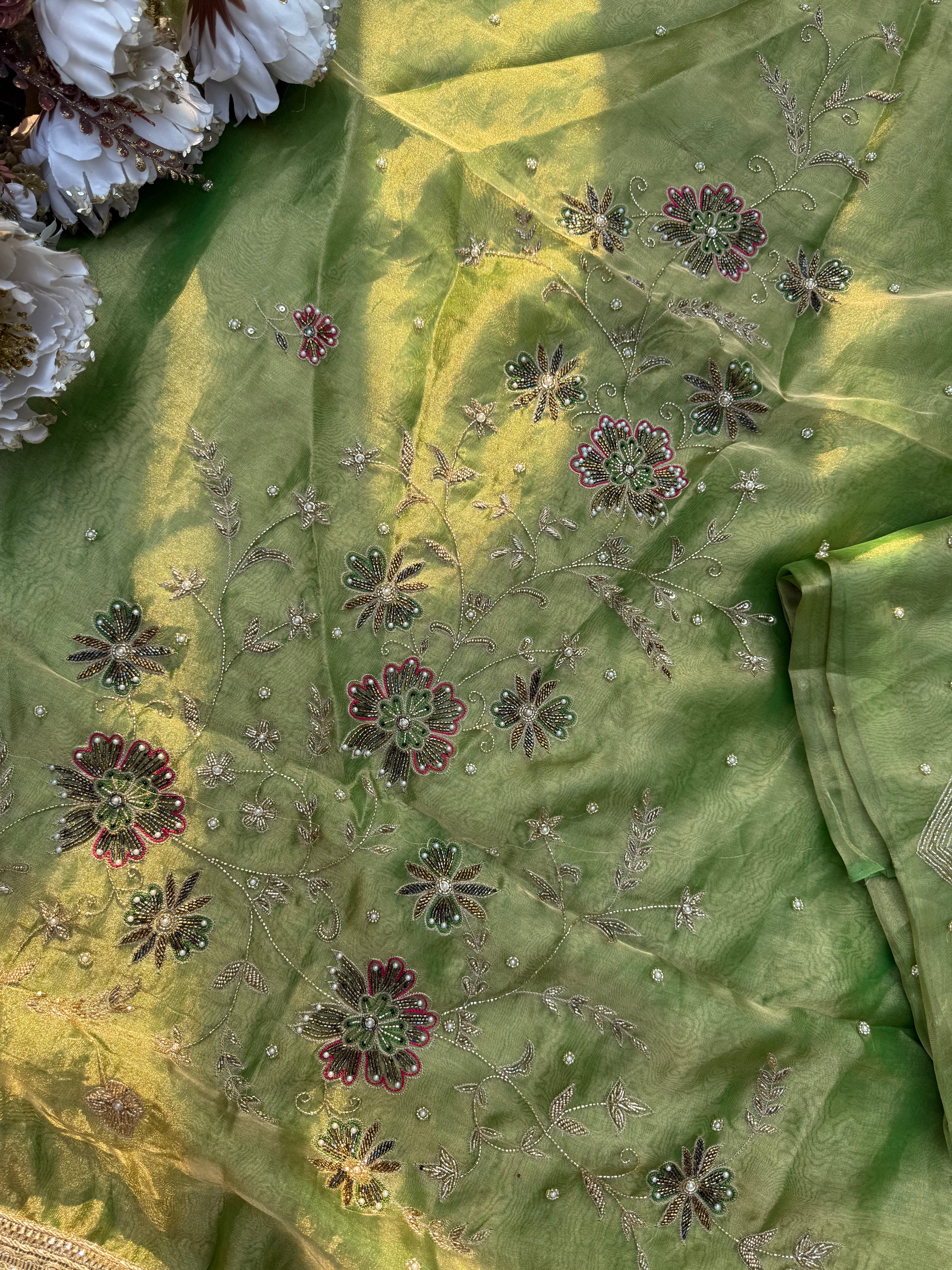 Phool - Pure Tissue Silk Saree With Hand Embroidery