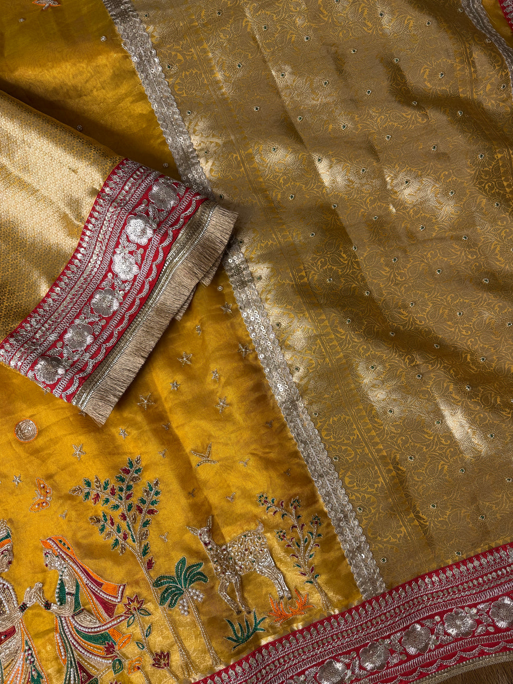 Prem Leela - Pure Tissue Silk Saree With Hand Embroidery