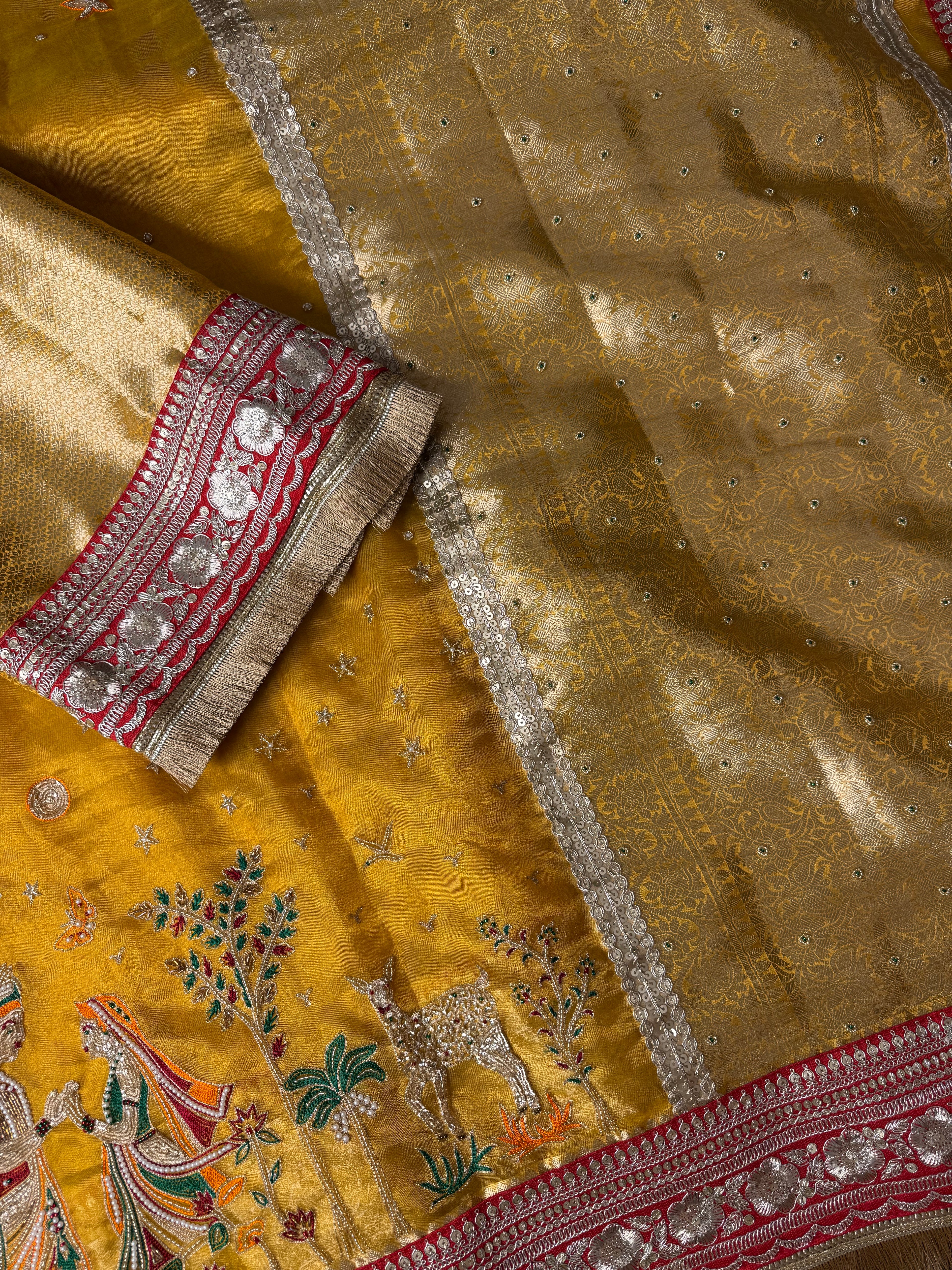Prem Leela - Pure Tissue Silk Saree With Hand Embroidery