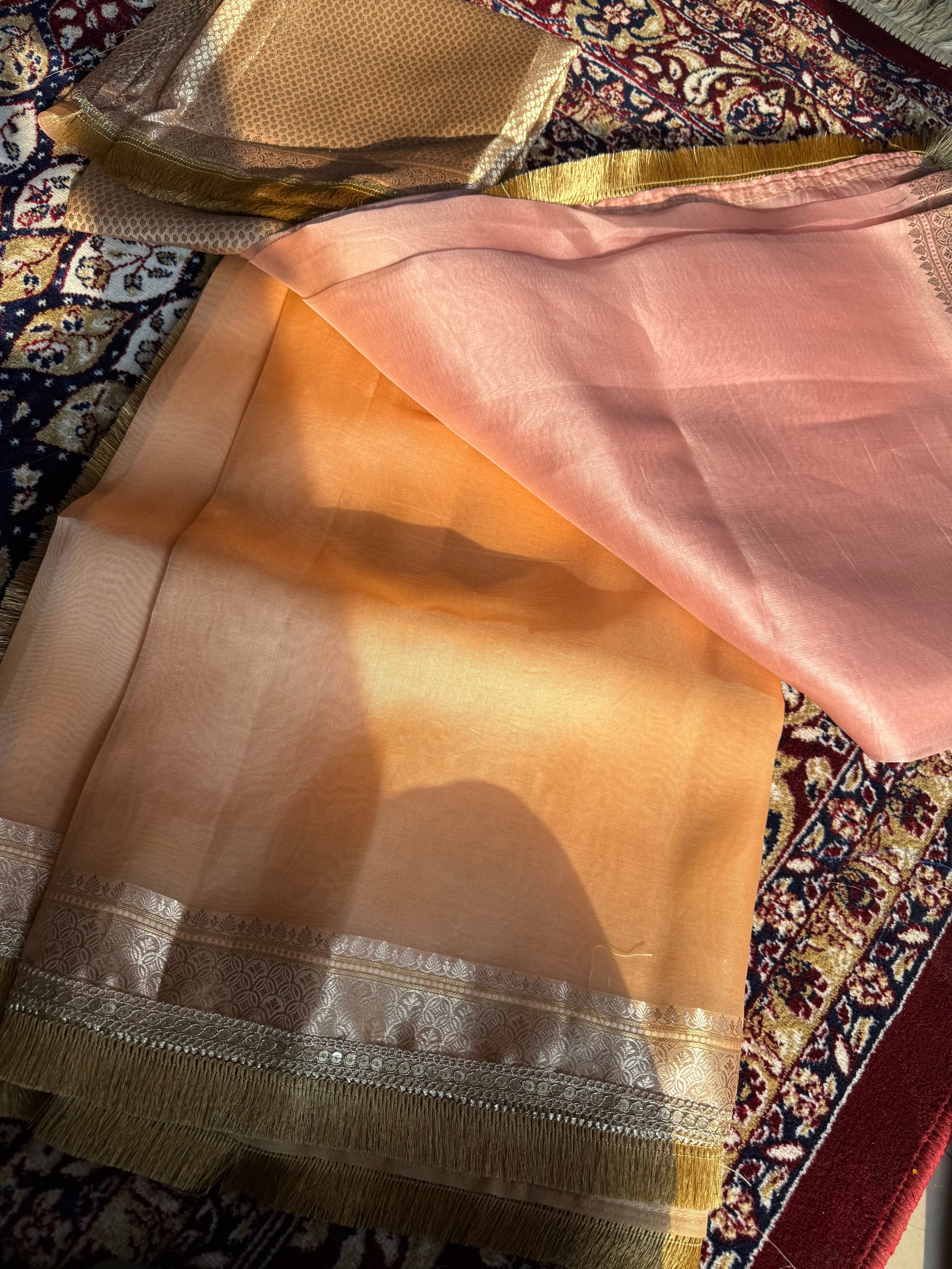 Chaandni — Pure Banarasi Organza Silk Saree in Ombré Shade
