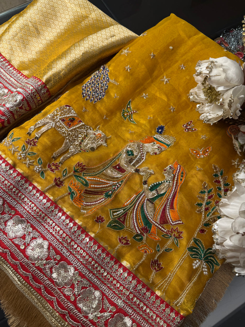 Prem Leela - Pure Tissue Silk Saree With Hand Embroidery