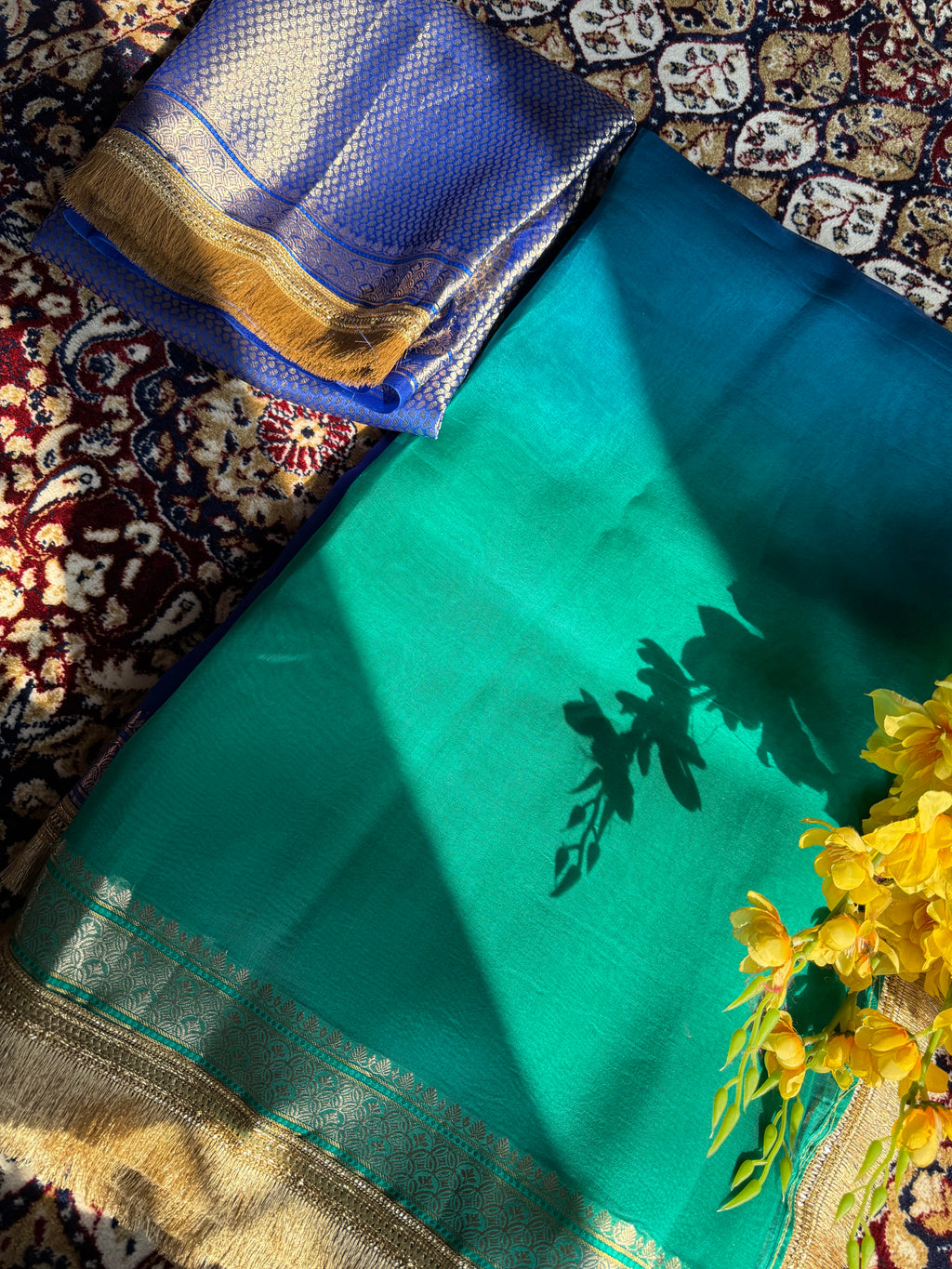 Chaandni — Pure Banarasi Organza Silk Saree in Ombré Shade