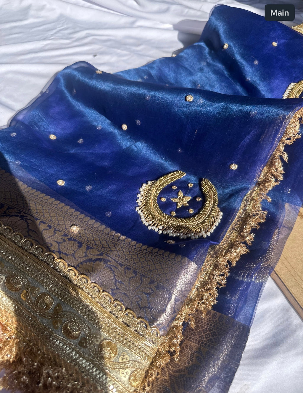 Chaand Baaliyaan - Pure Tissue Silk Saree With Hand Embroidery