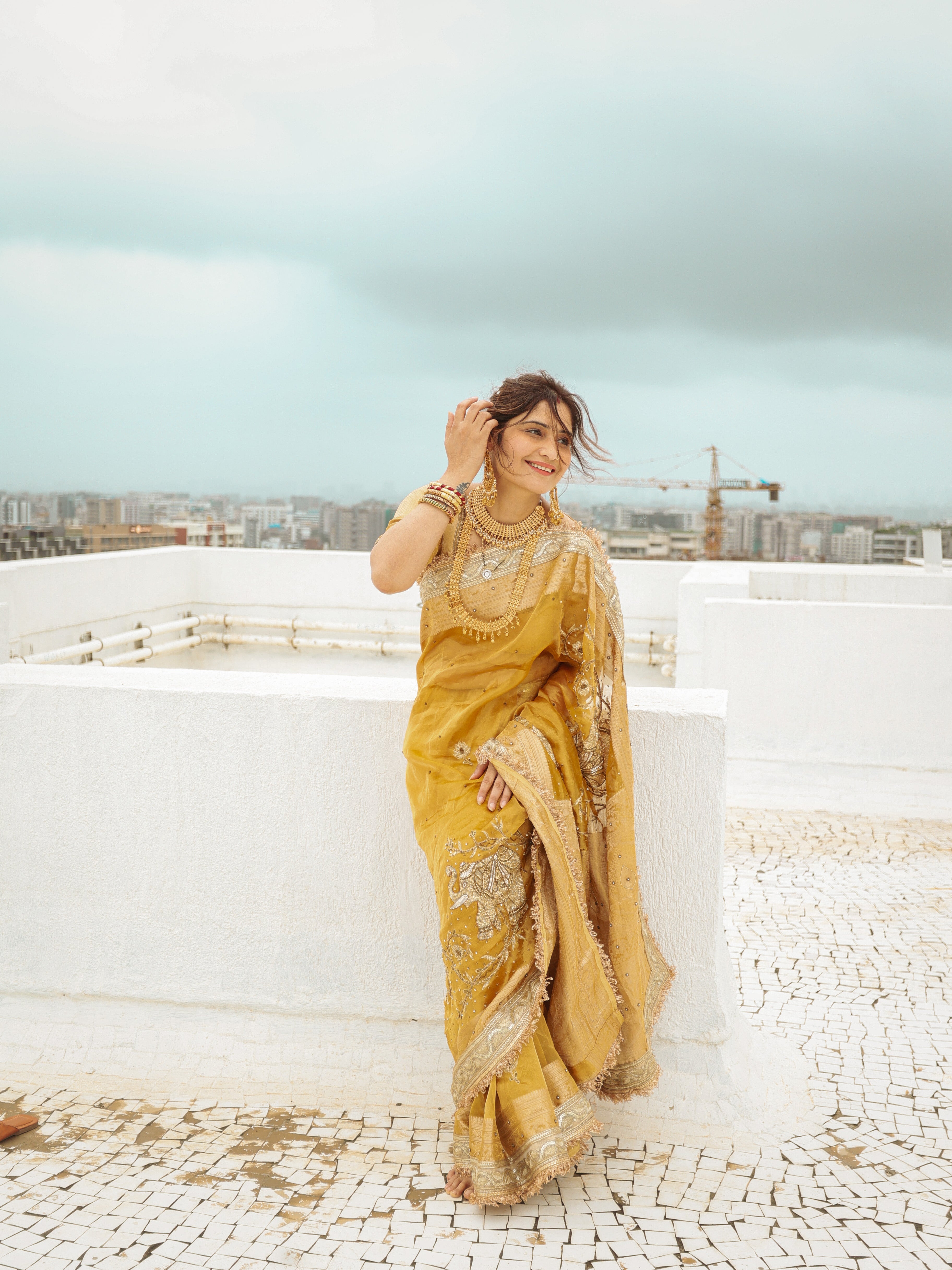 Dulhan Ki Tijori - Pure Tissue Silk Saree With Hand Embroidery