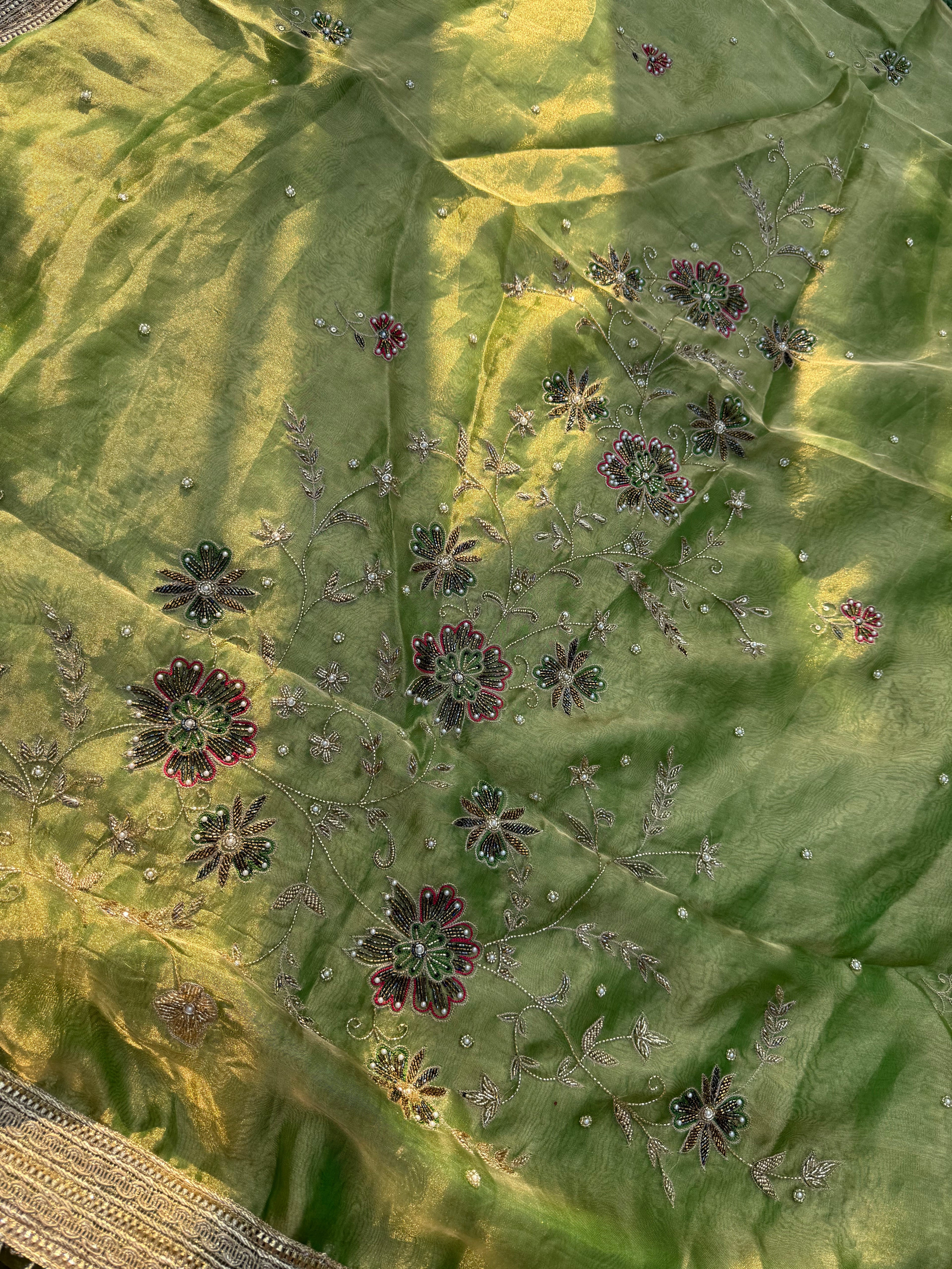 Phool - Pure Tissue Silk Saree With Hand Embroidery