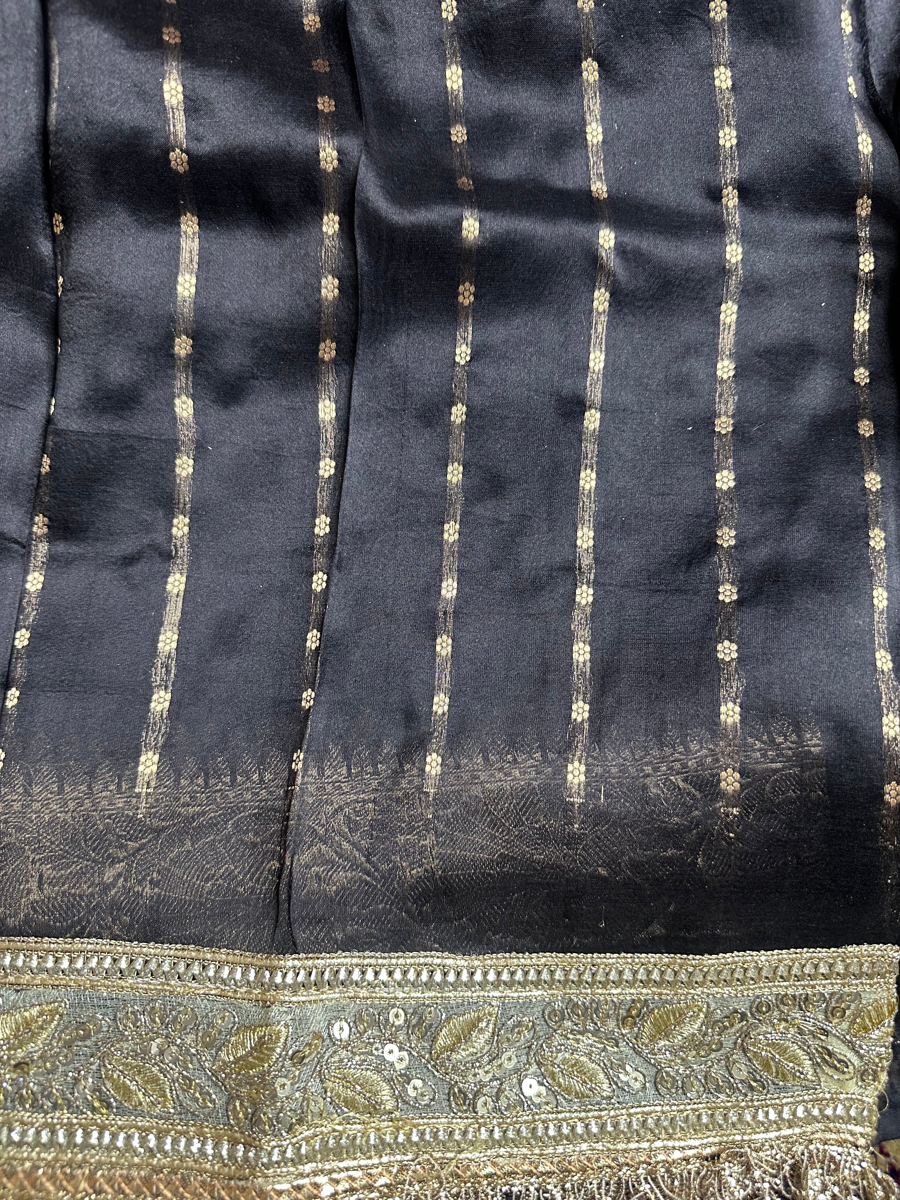 Pure Tissue Silk Saree With Hand Embroidery
