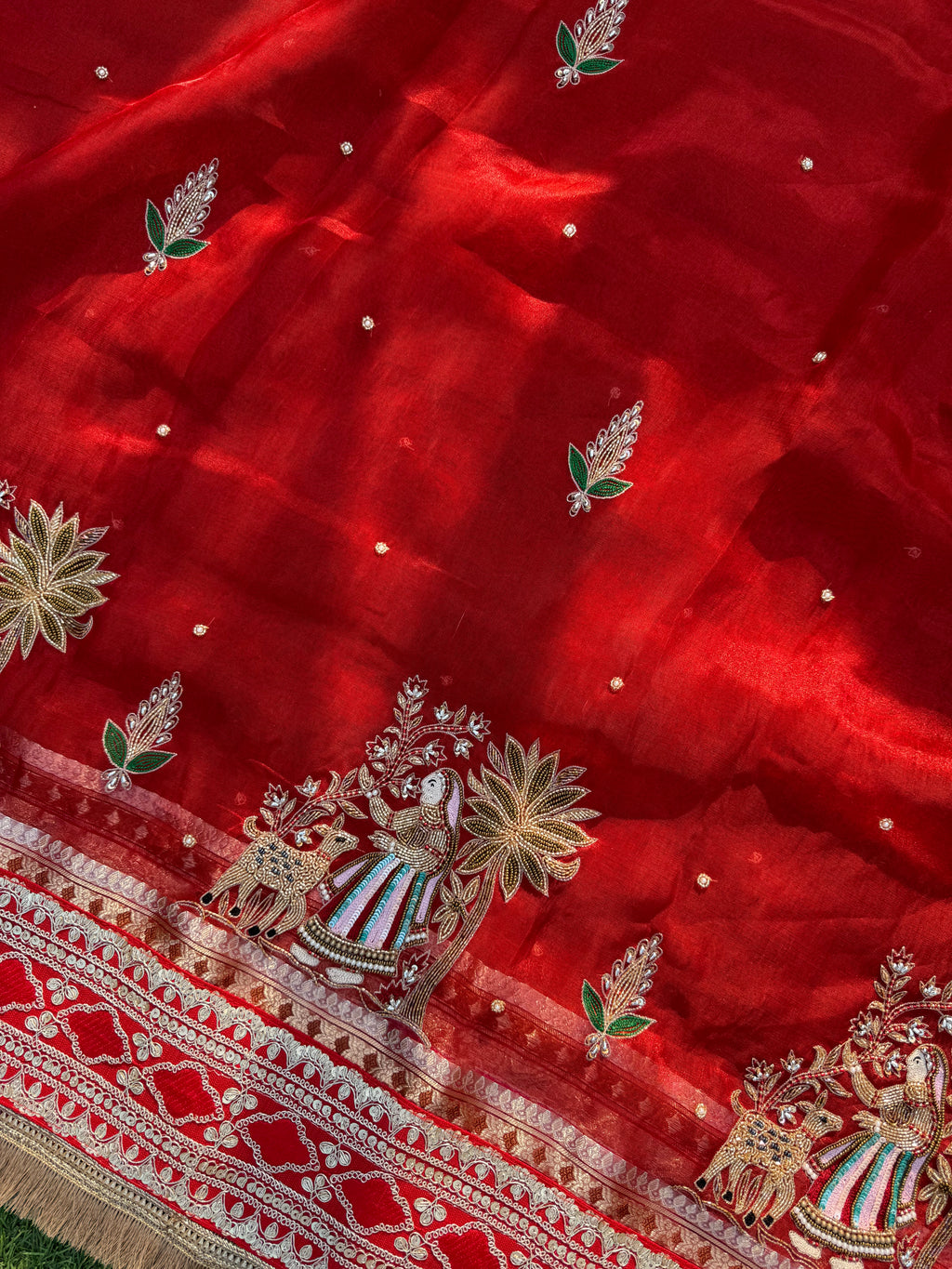 Koyaliya - Pure Tissue Silk Saree With Hand Embroidery