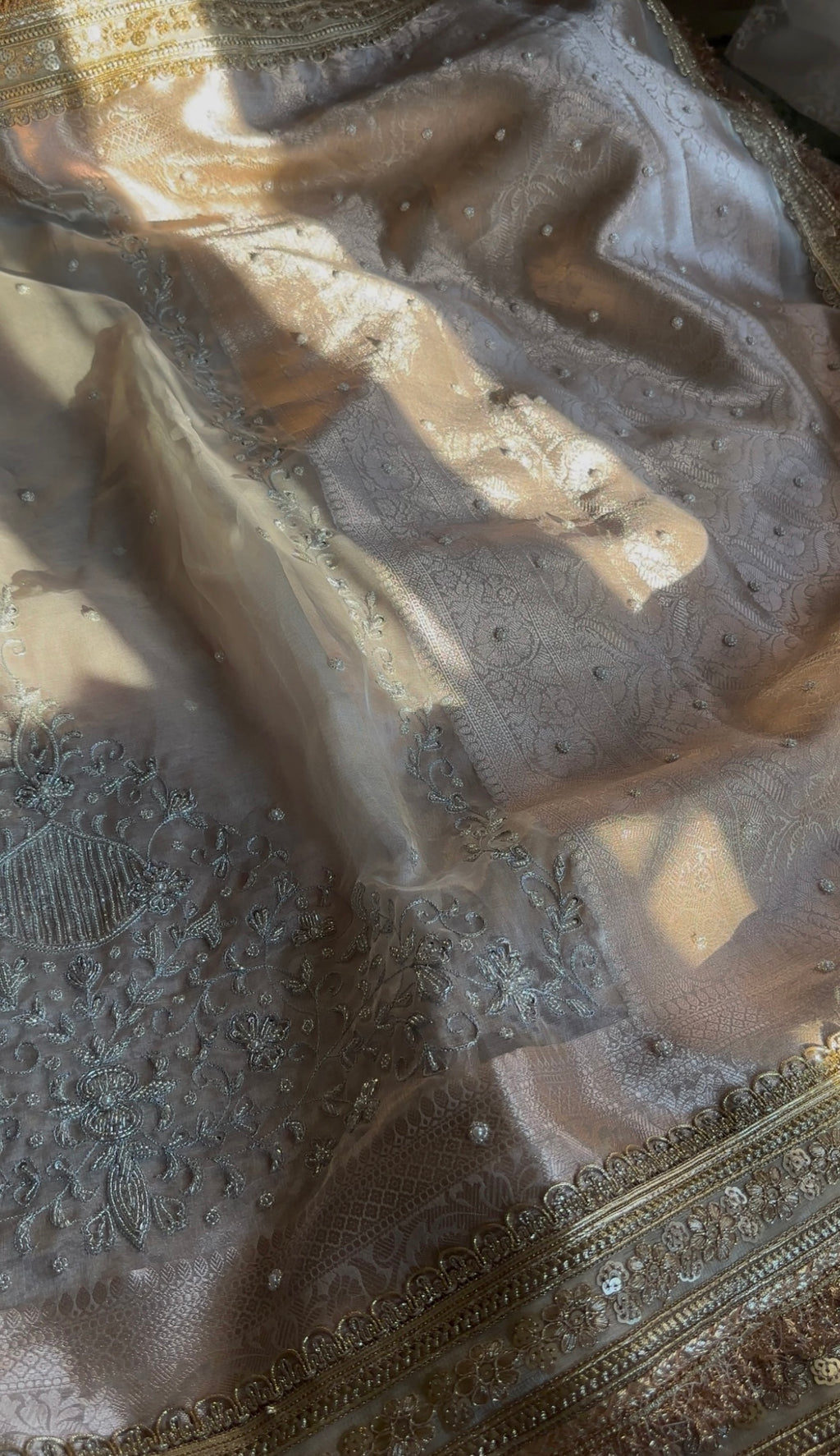 Chaand Si Dulhan - Pure Tissue Silk Saree With Hand Embroidery