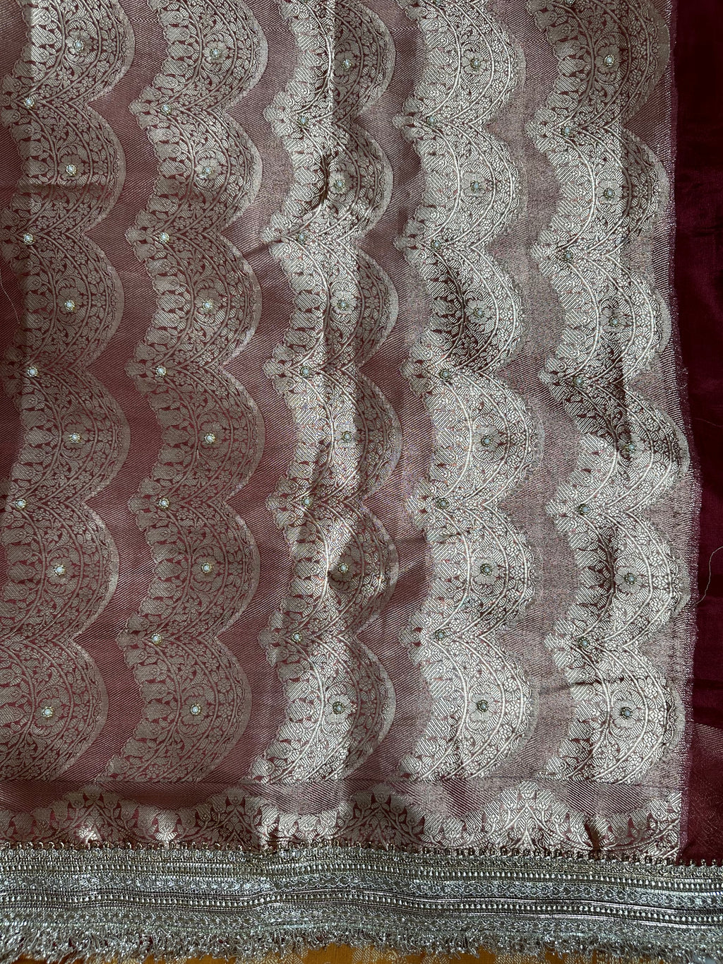 Prem Ki Kahani - Red Pure Tissue Silk Saree With Hand Embroidery