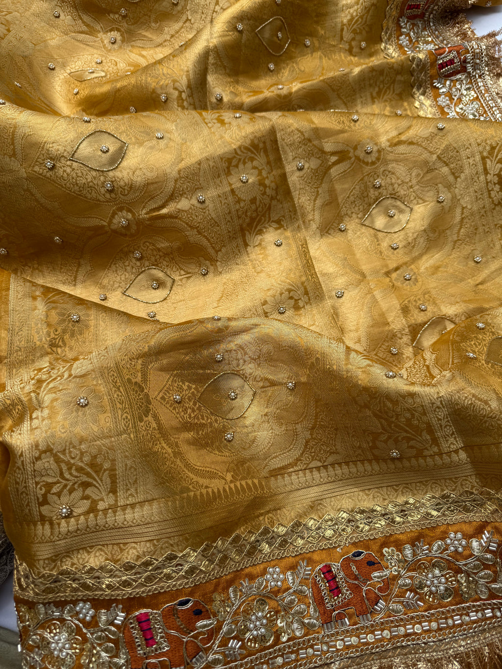 Dulhan Waali Saree - Pure Tissue Silk Saree With Hand Embroidery