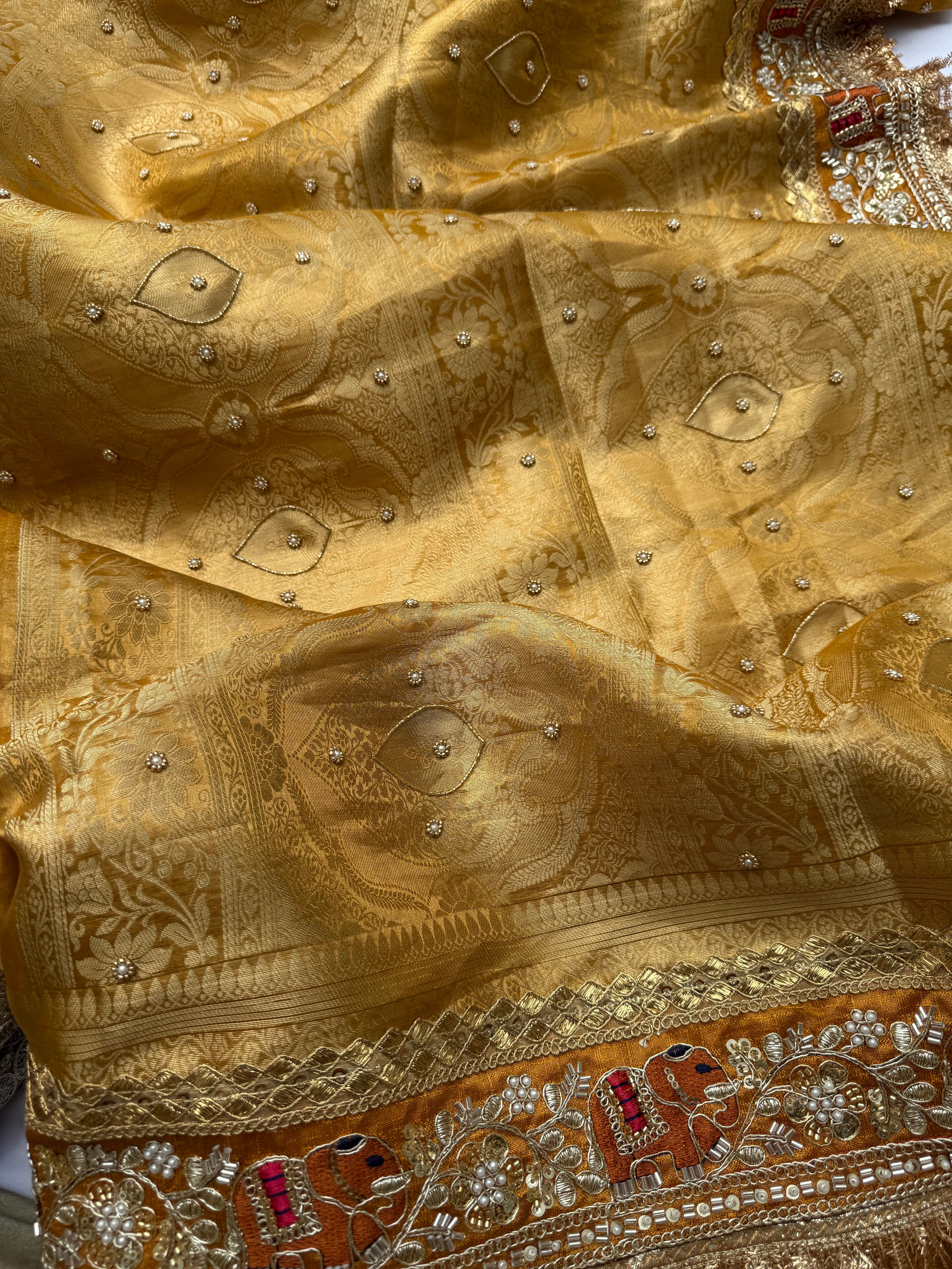 Dulhan Waali Saree - Pure Tissue Silk Saree With Hand Embroidery