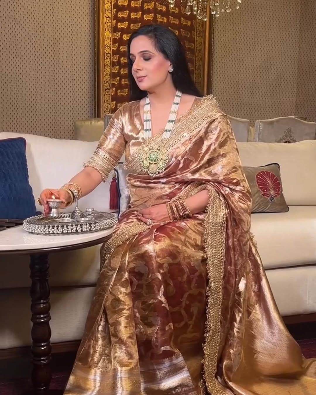 Parul Garg Special - Pure Jangla Tissue Silk Saree