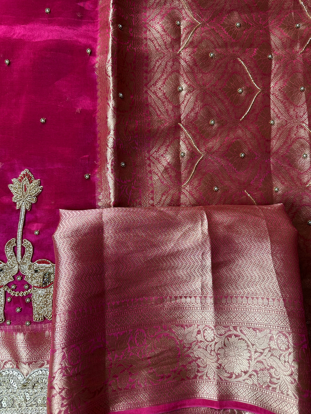 Mohini Ki Baithak - Pure Tissue Silk Saree With Hand Embroidery