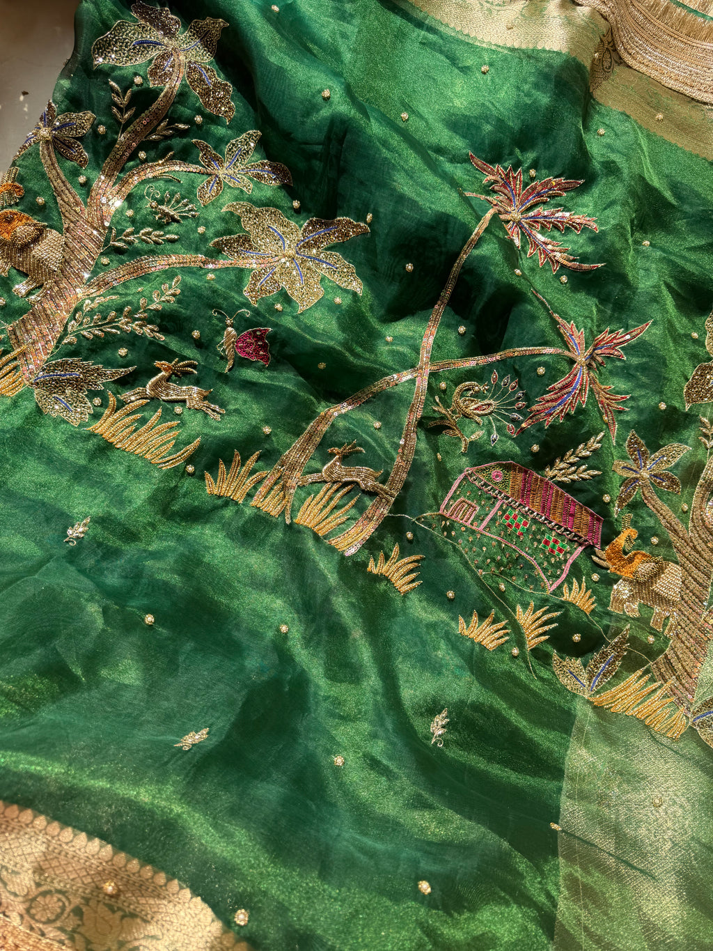 Shikargah - Pure Tissue Silk Saree