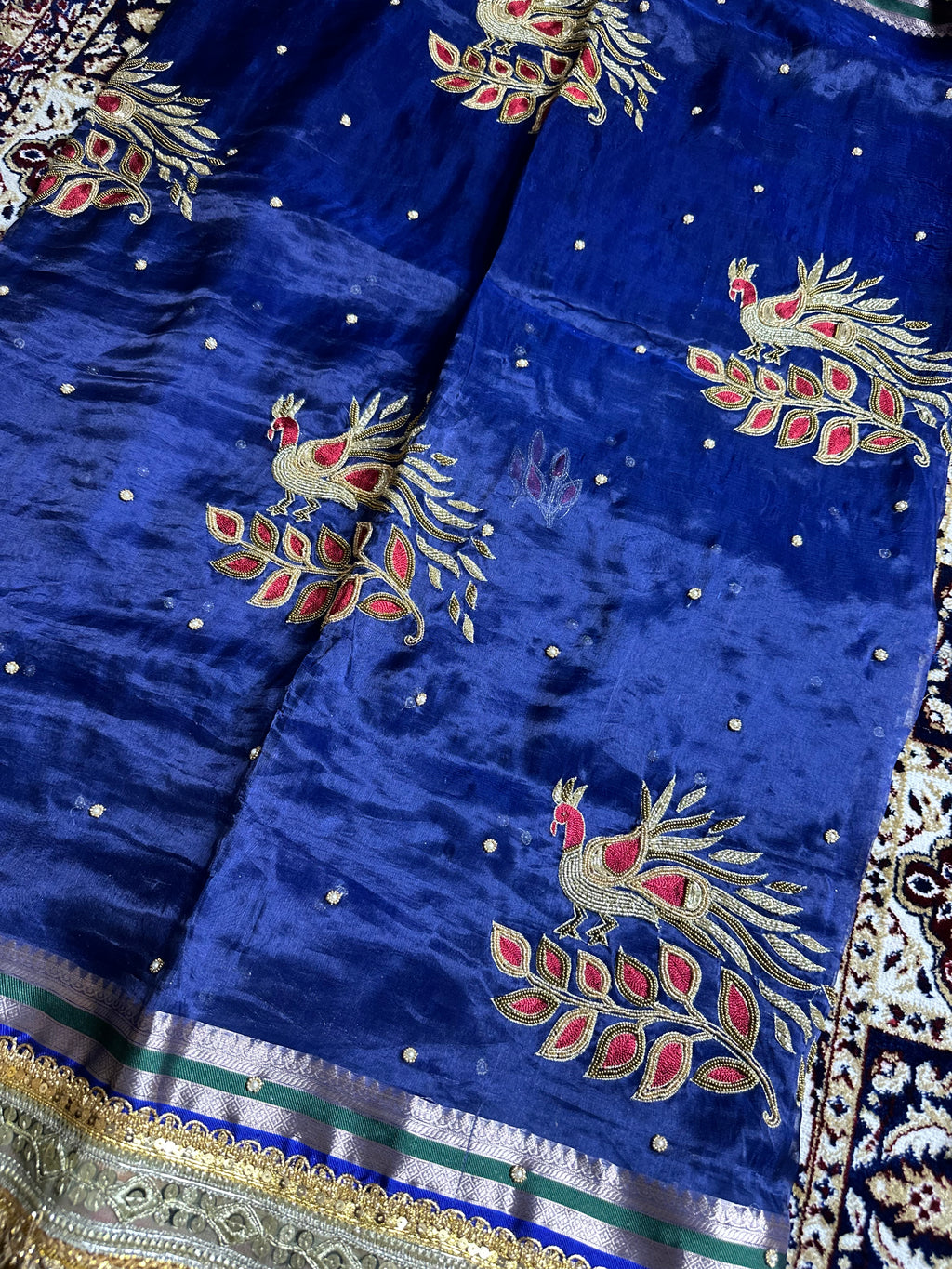 Pure Tissue Silk Saree With Hand Embroidery