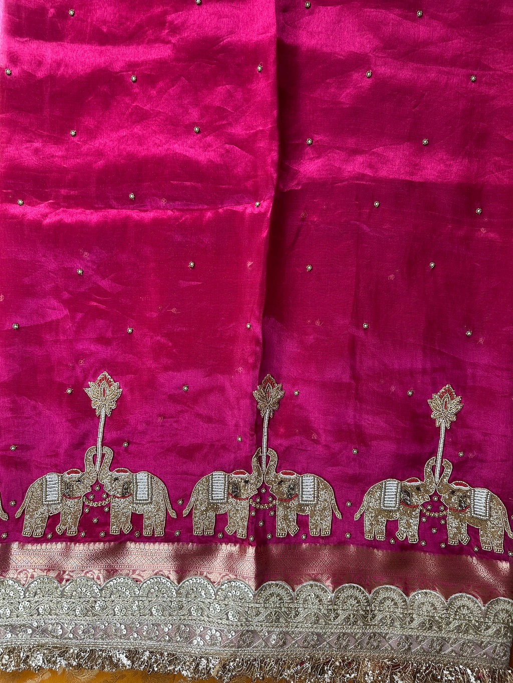 Mohini Ki Baithak - Pure Tissue Silk Saree With Hand Embroidery