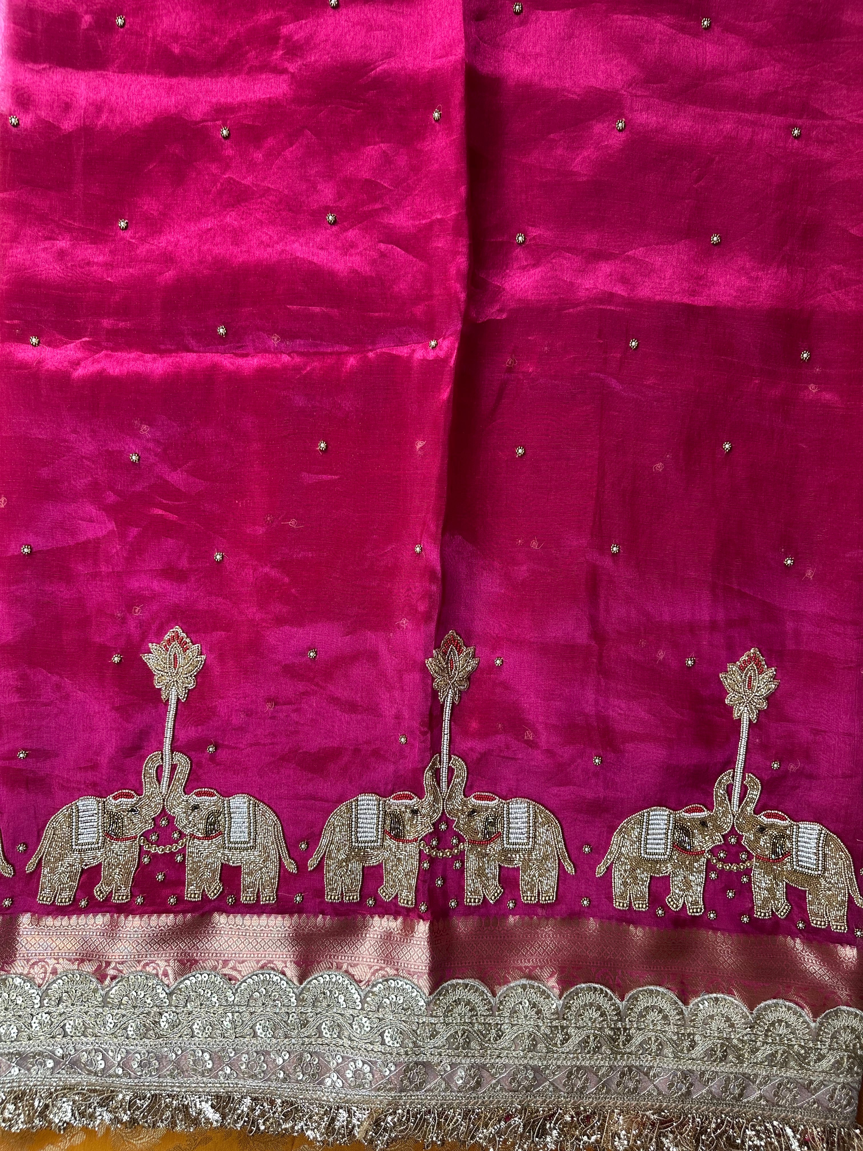 Mohini Ki Baithak - Pure Tissue Silk Saree With Hand Embroidery