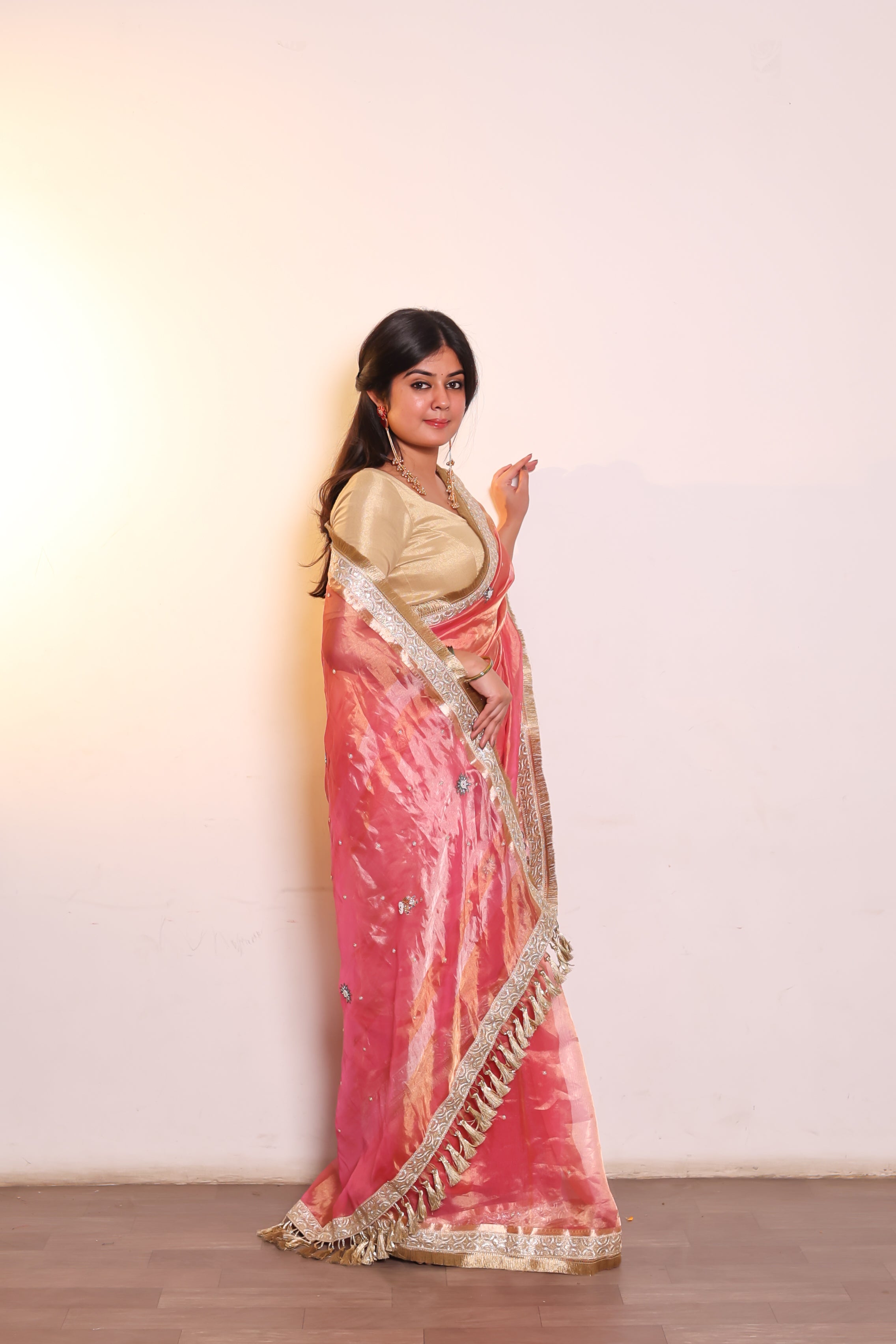 Noorani - Pure Tissue Silk Saree With Hand Embroidery