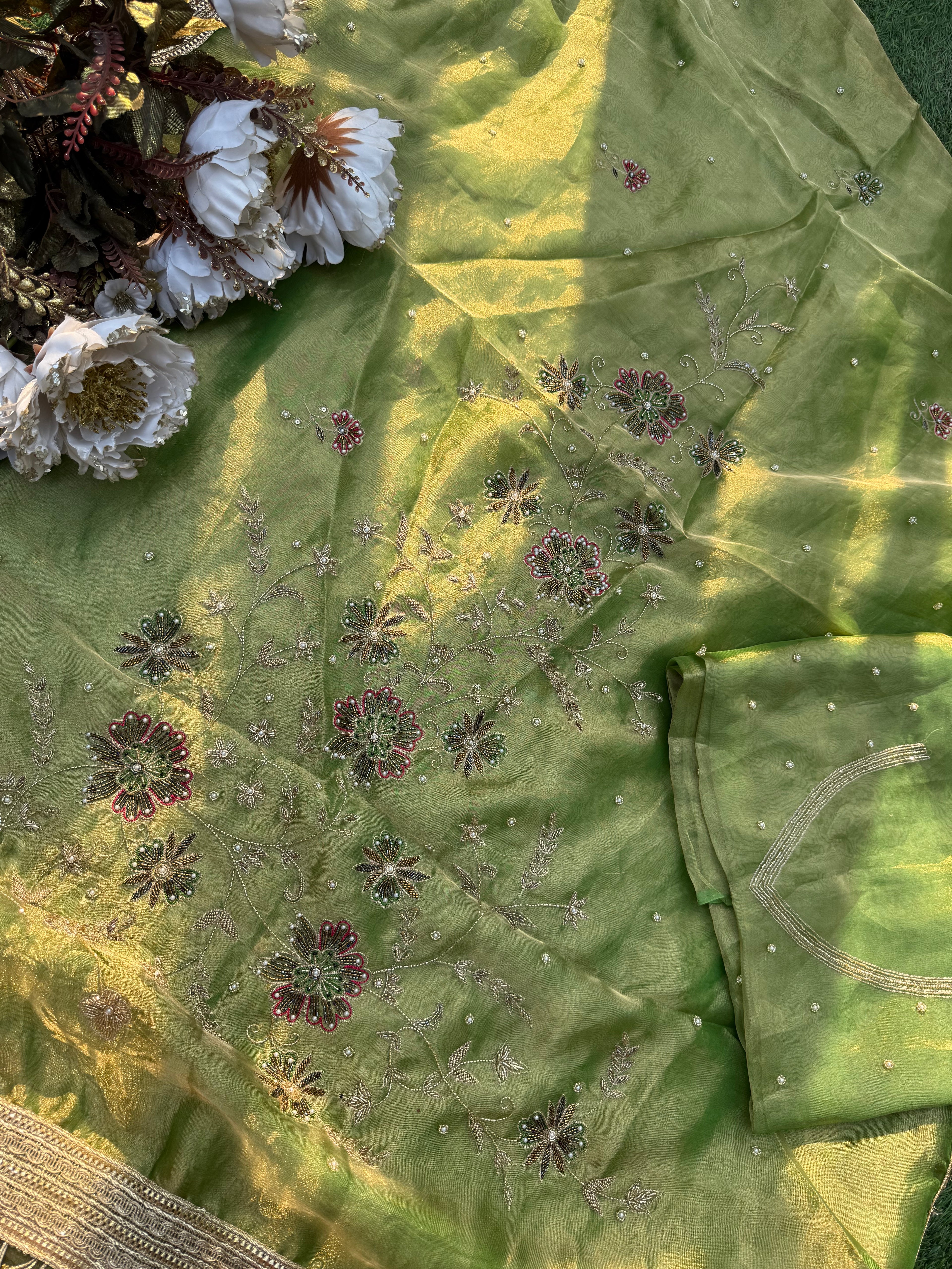 Phool - Pure Tissue Silk Saree With Hand Embroidery