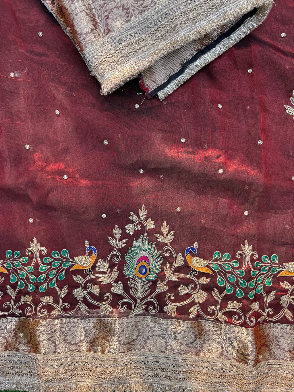 Reception Waali Saree - Pure Tissue Silk Saree With Hand Embroidery