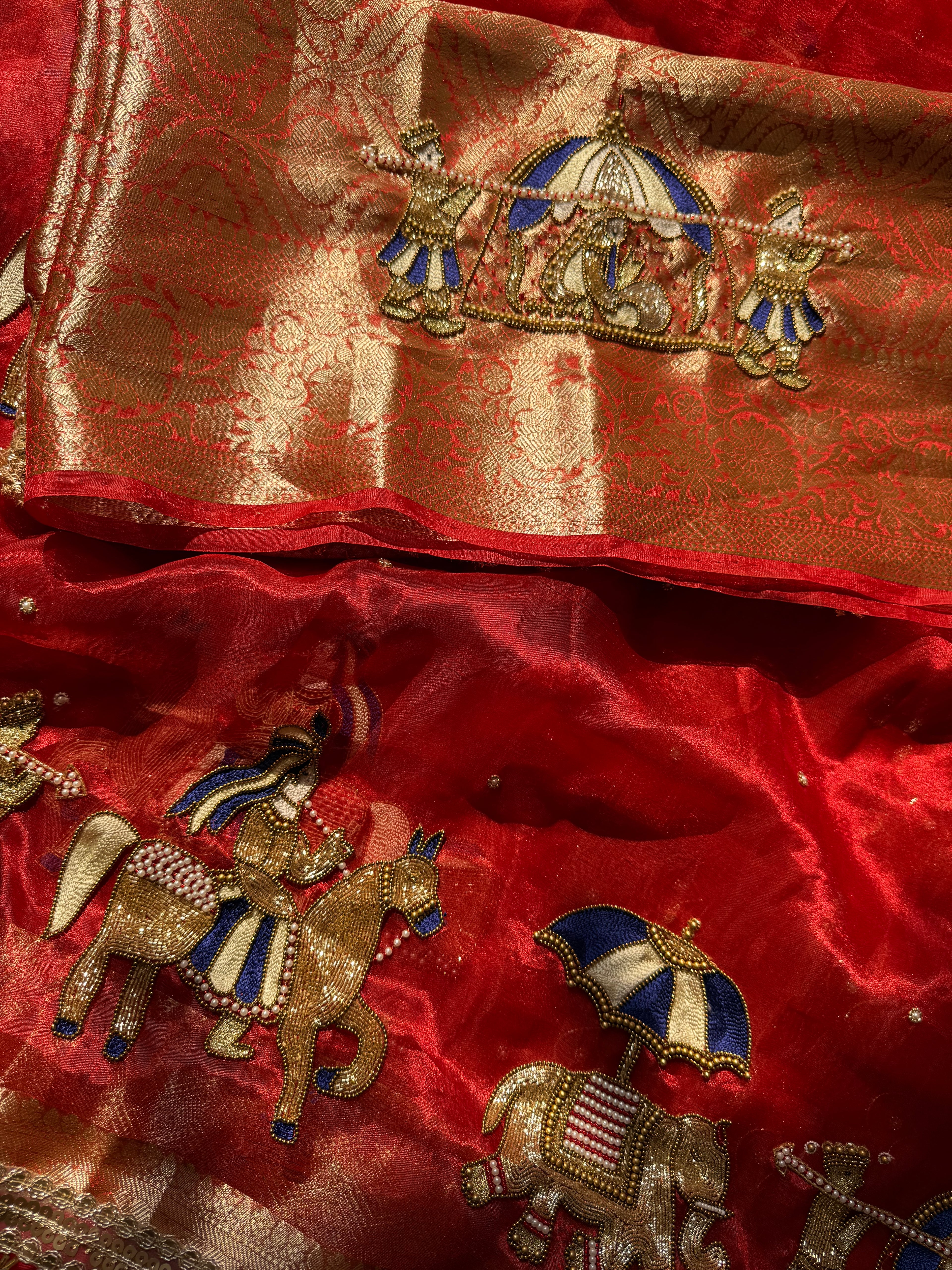 Saat Vachan Waali Saree - Pure Tissue Silk Saree With Hand Embroidery