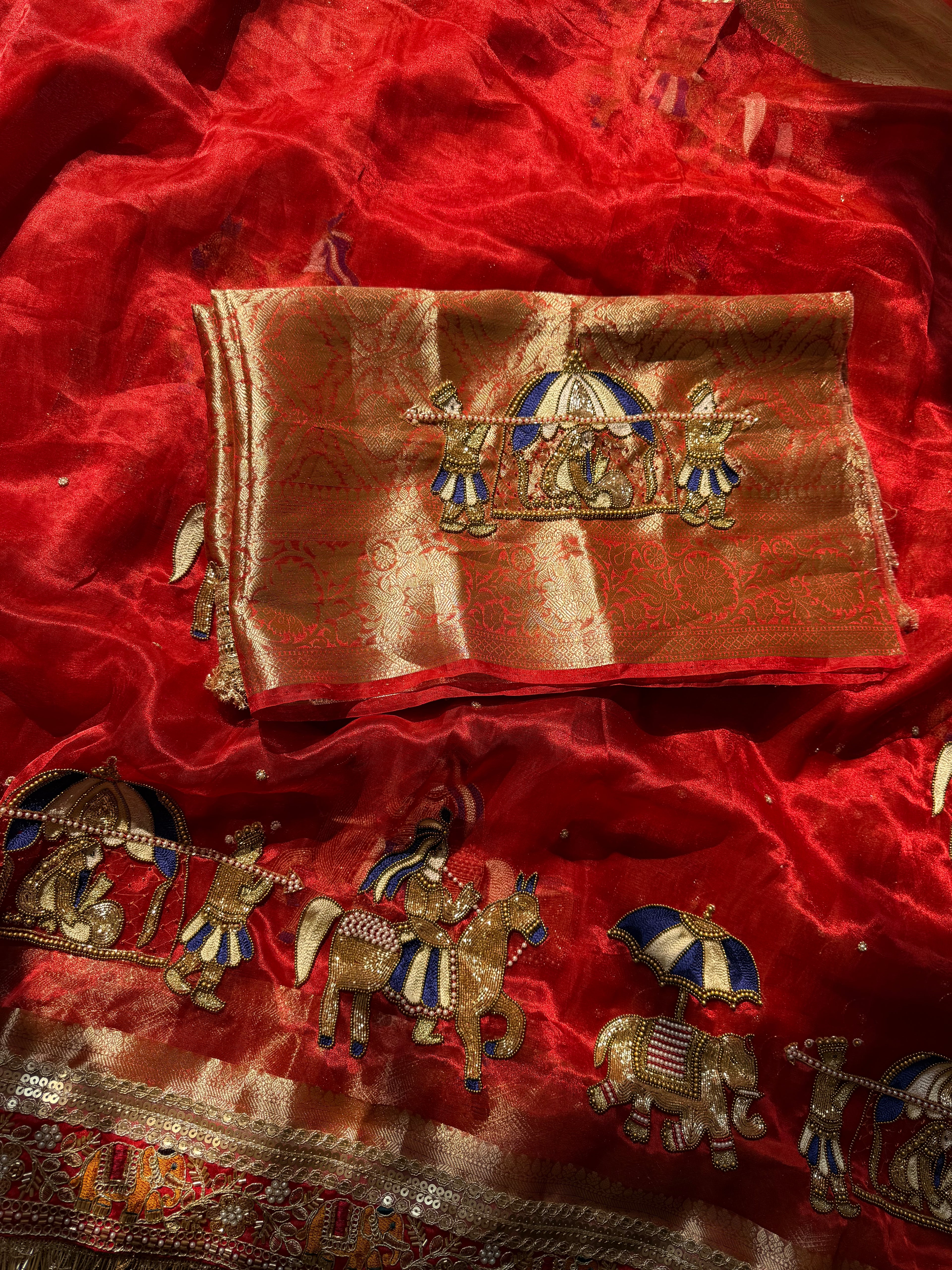 Saat Vachan Waali Saree - Pure Tissue Silk Saree With Hand Embroidery