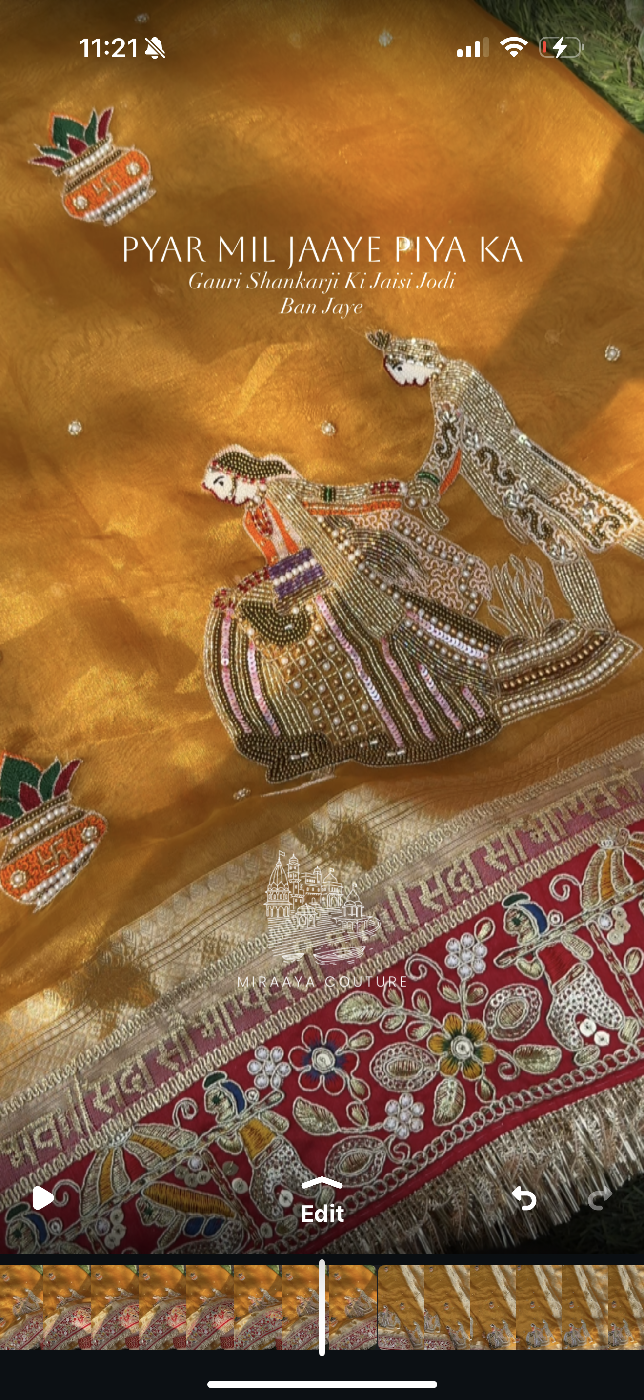 Gauri Shankar Ji Waali Saree - Pure Tissue Silk Saree With Hand Embroidery