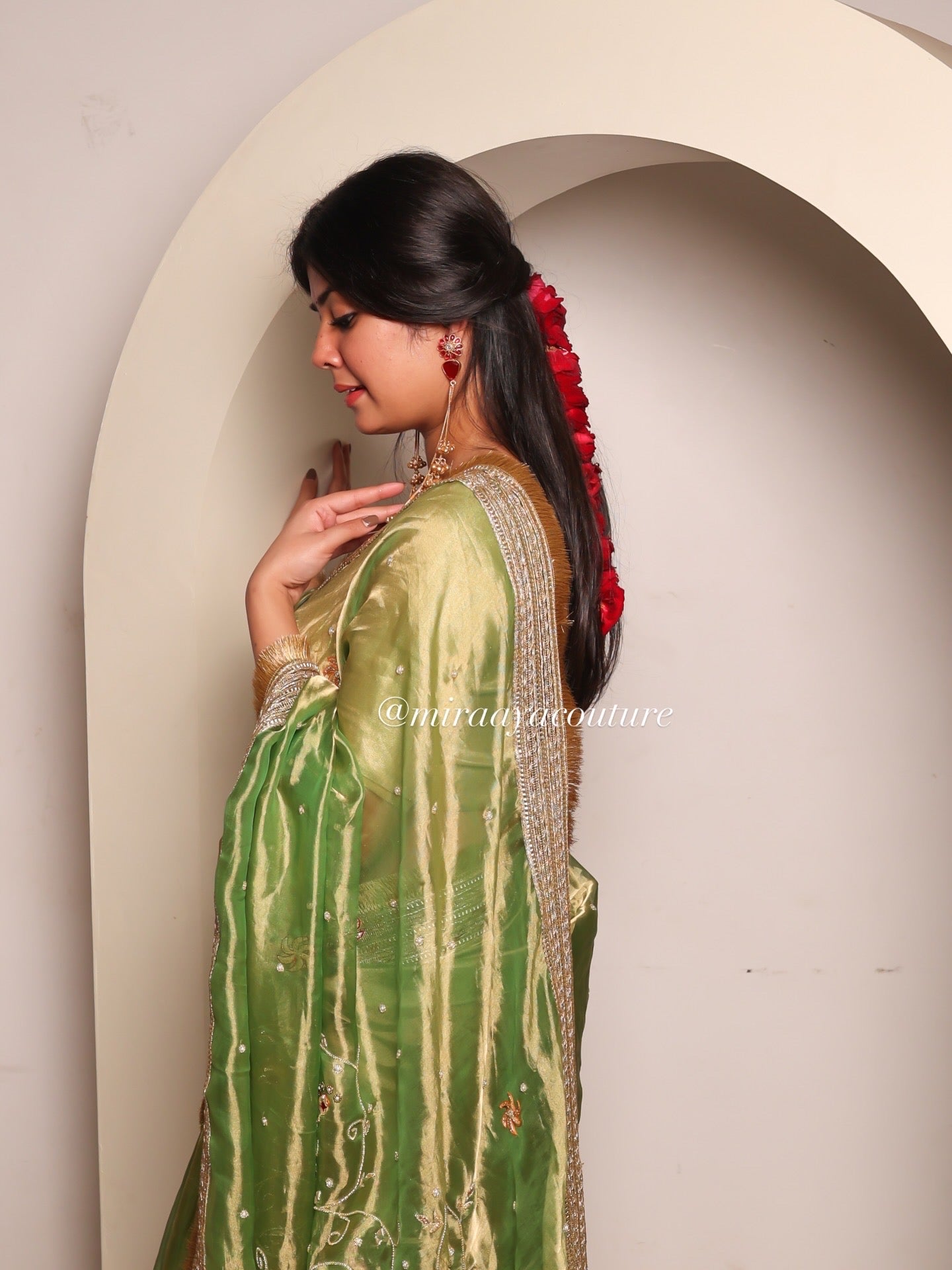 PAAKEEZAH - Pure Tissue Silk Saree With Hand Embroidery