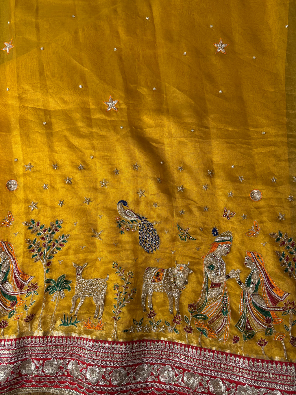 Prem Leela - Pure Tissue Silk Saree With Hand Embroidery