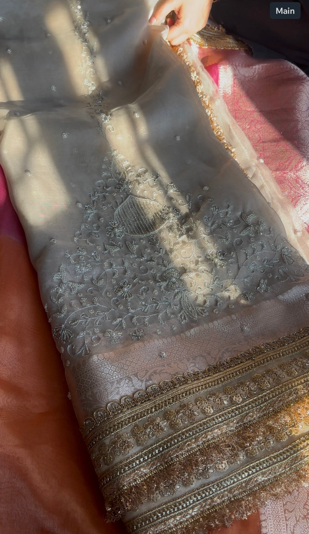 Chaand Si Dulhan - Pure Tissue Silk Saree With Hand Embroidery