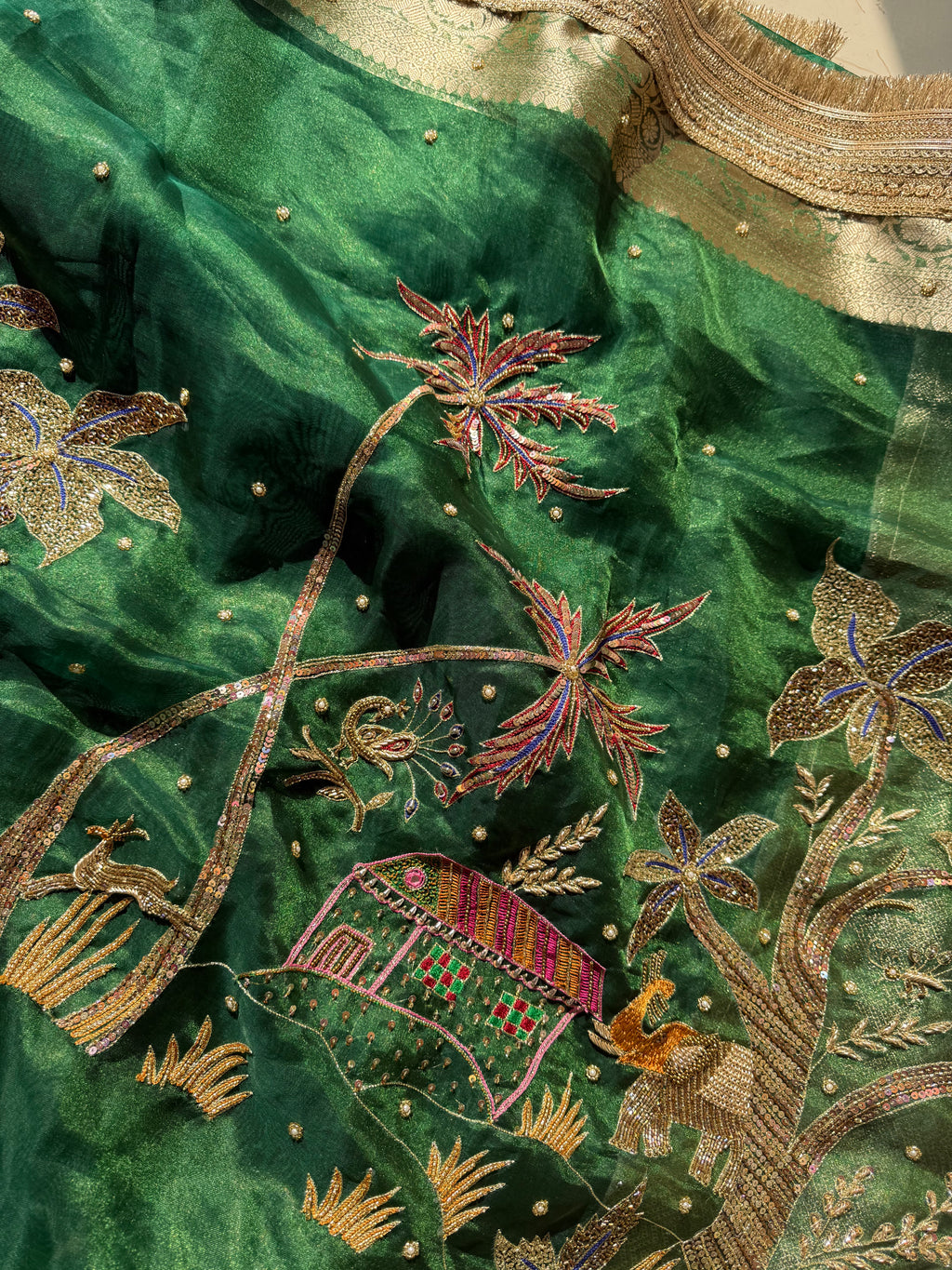 Shikargah - Pure Tissue Silk Saree