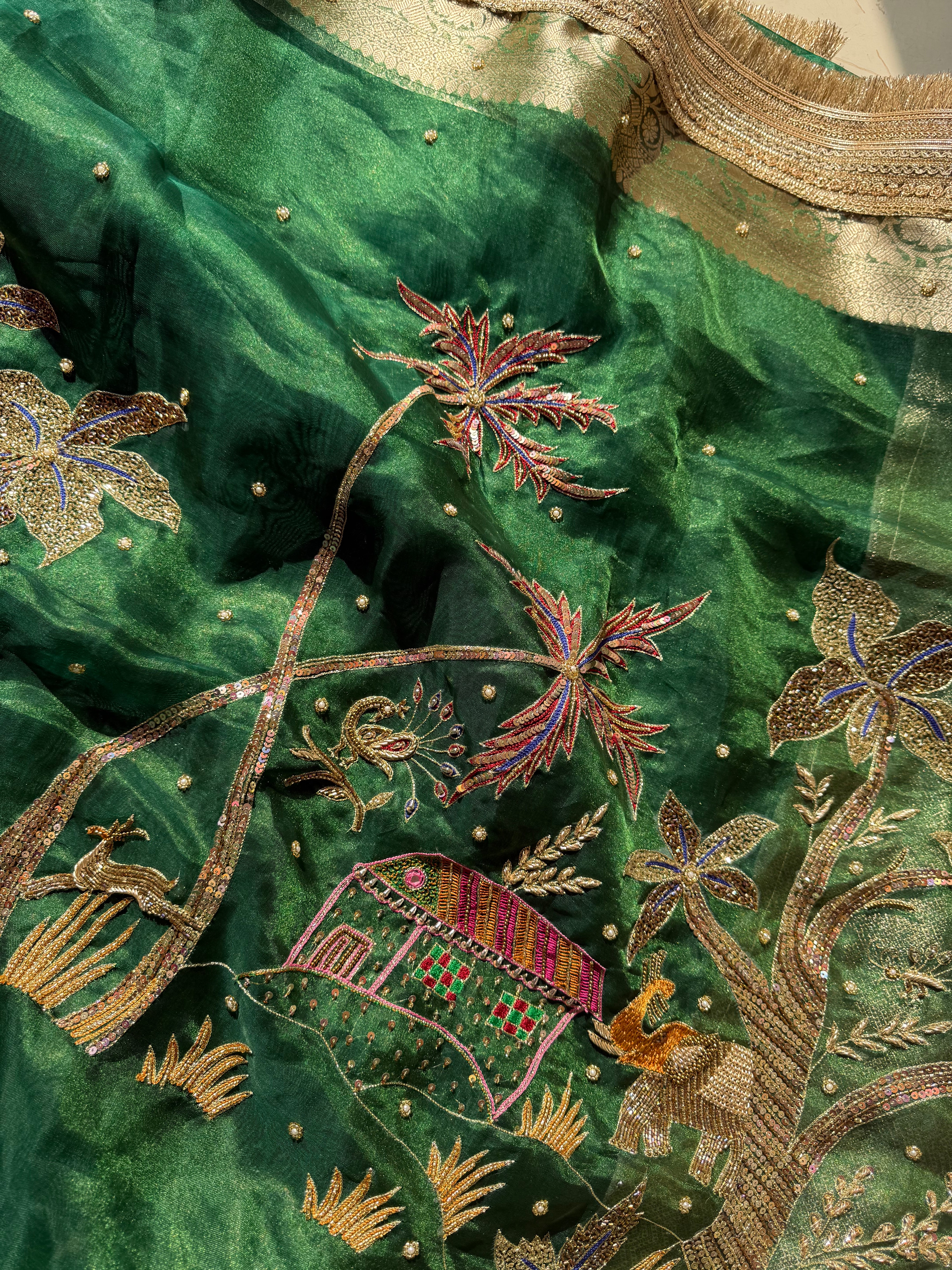 Shikargah - Pure Tissue Silk Saree