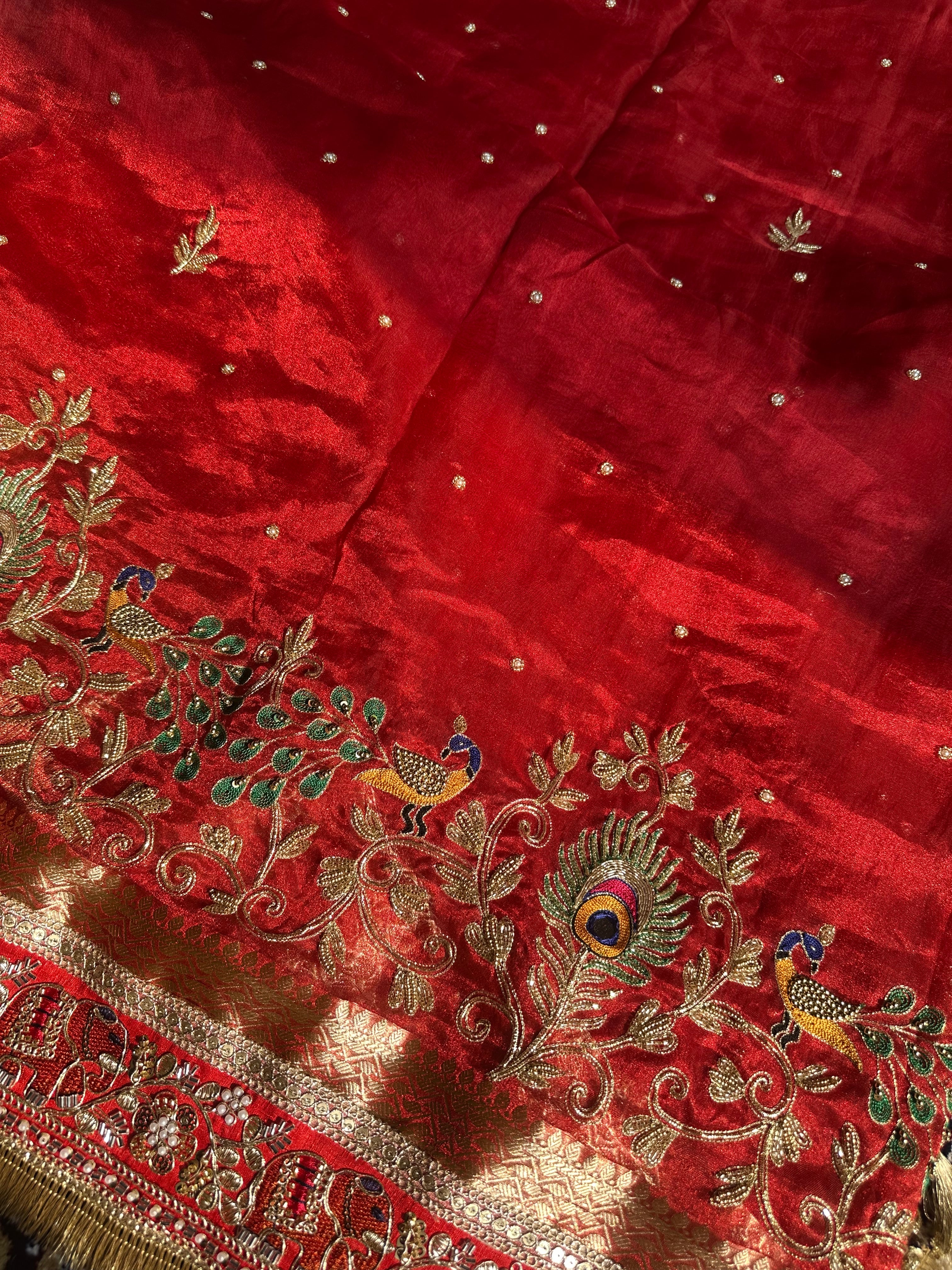 Pure Tissue Silk Saree With Hand Embroidery