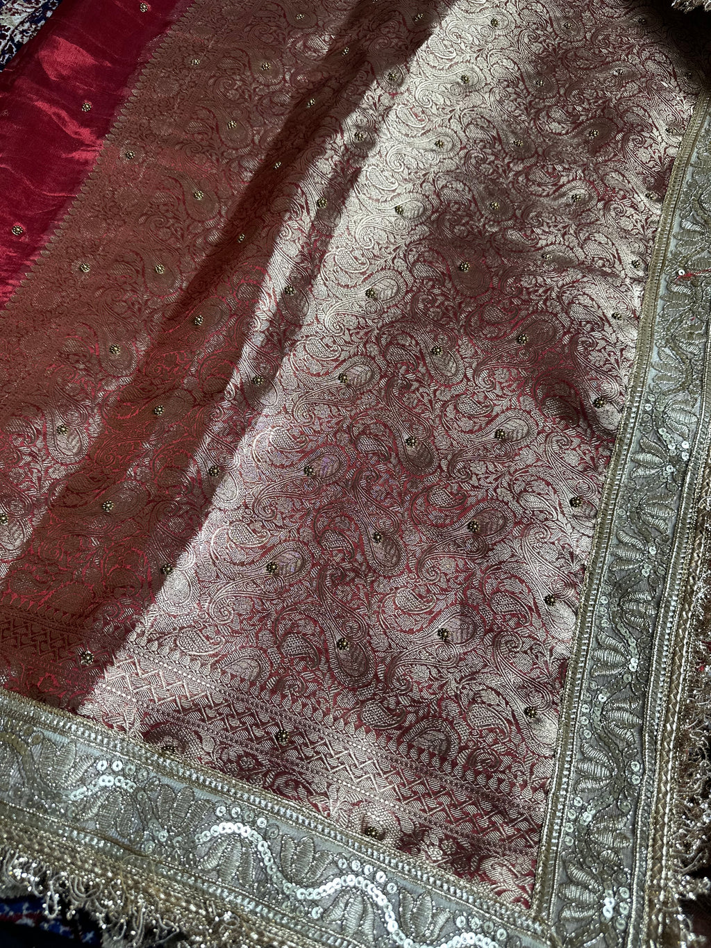Pure Tissue Silk Saree With Hand Embroidery