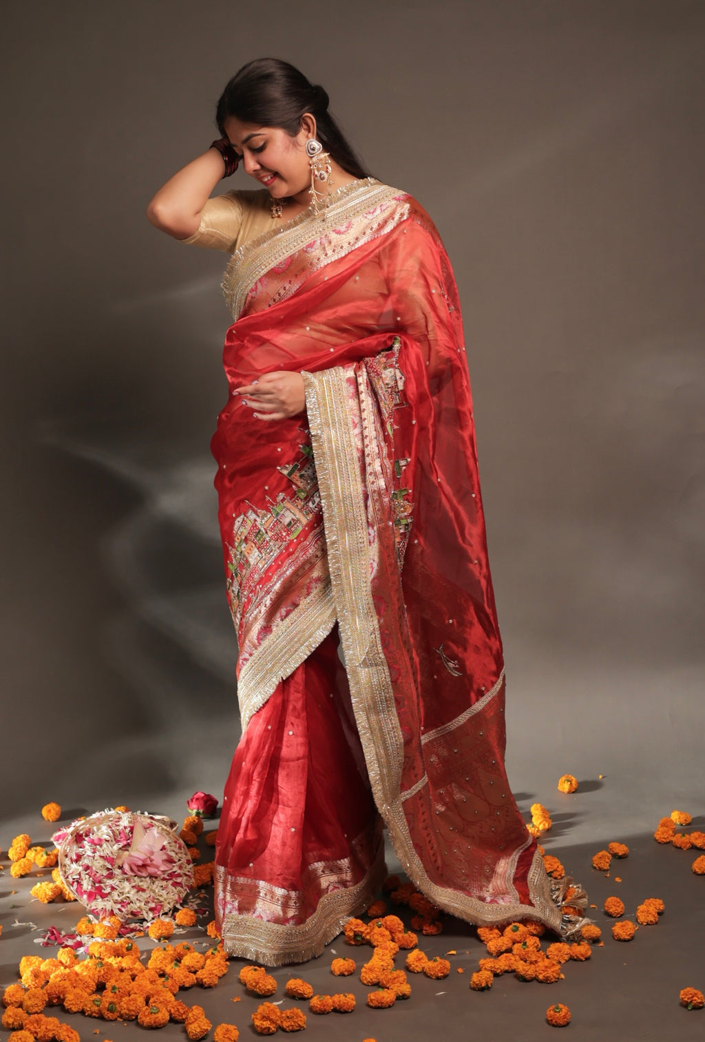 Piya From Banaras - Pure Tissue Silk Saree With Hand Embroidery