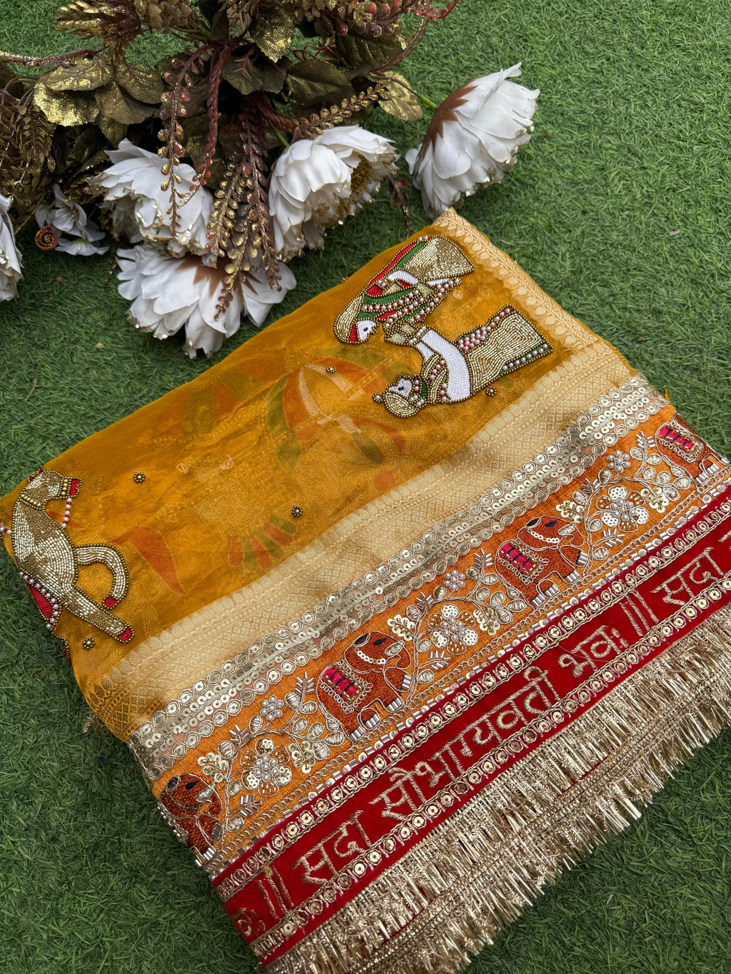 7 Phere Waali Saree - Pure Tissue Silk Saree With Hand Embroidery