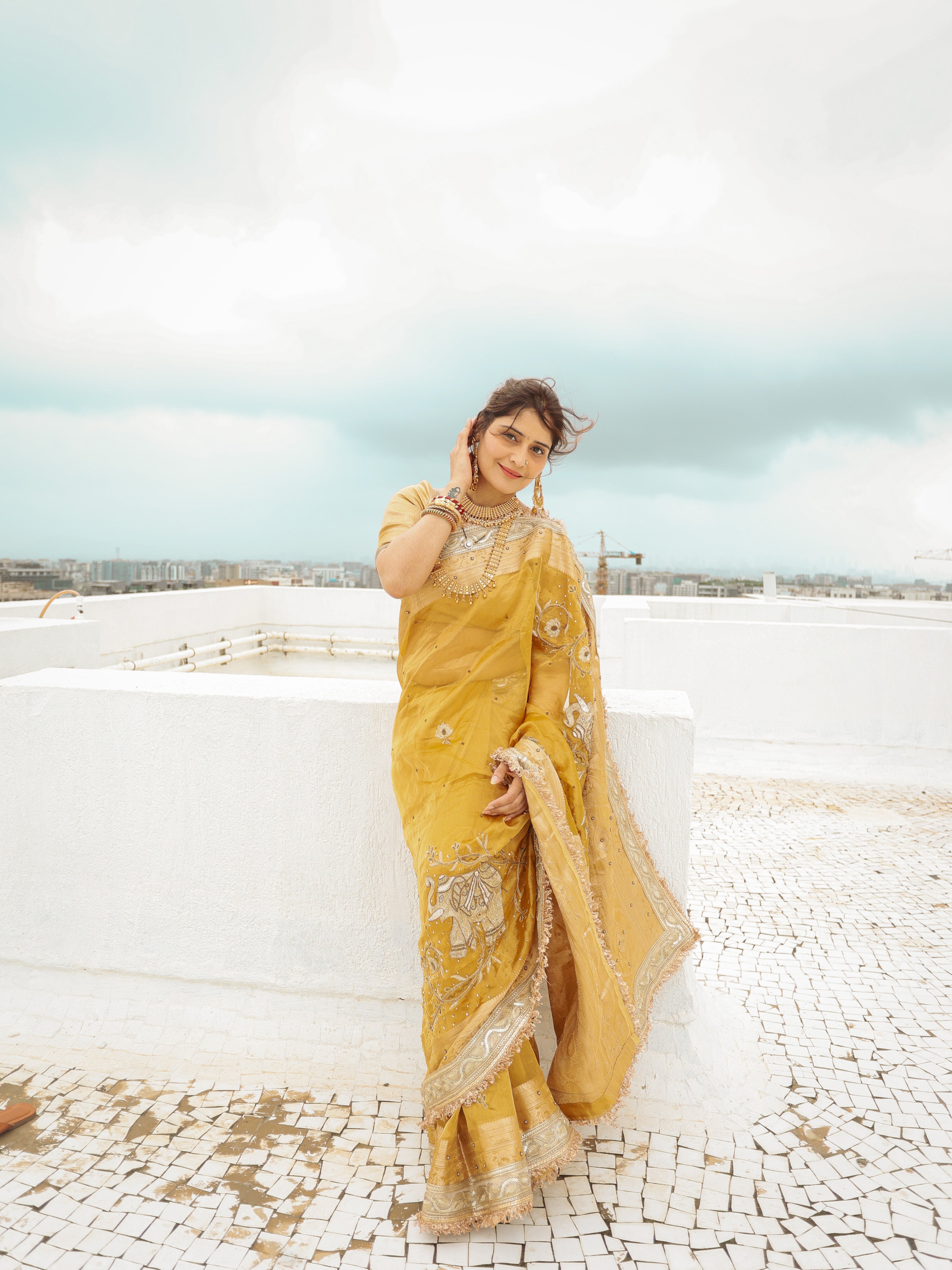 Dulhan Ki Tijori - Pure Tissue Silk Saree With Hand Embroidery