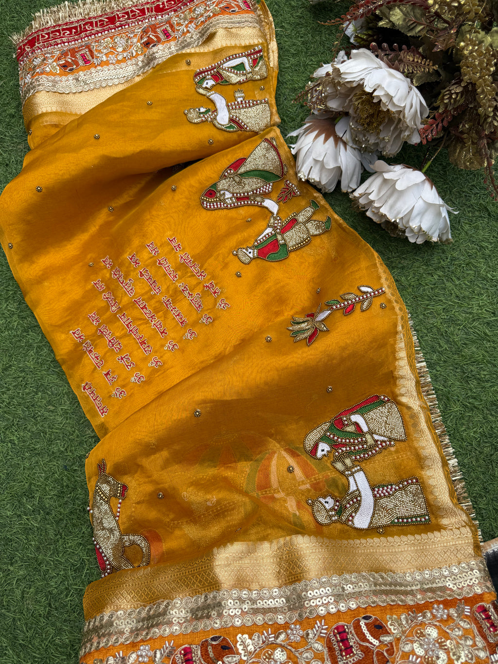 7 Phere Waali Saree - Pure Tissue Silk Saree With Hand Embroidery