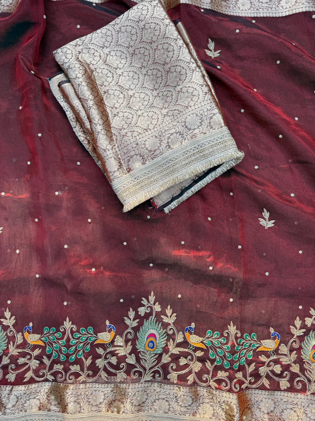 Reception Waali Saree - Pure Tissue Silk Saree With Hand Embroidery