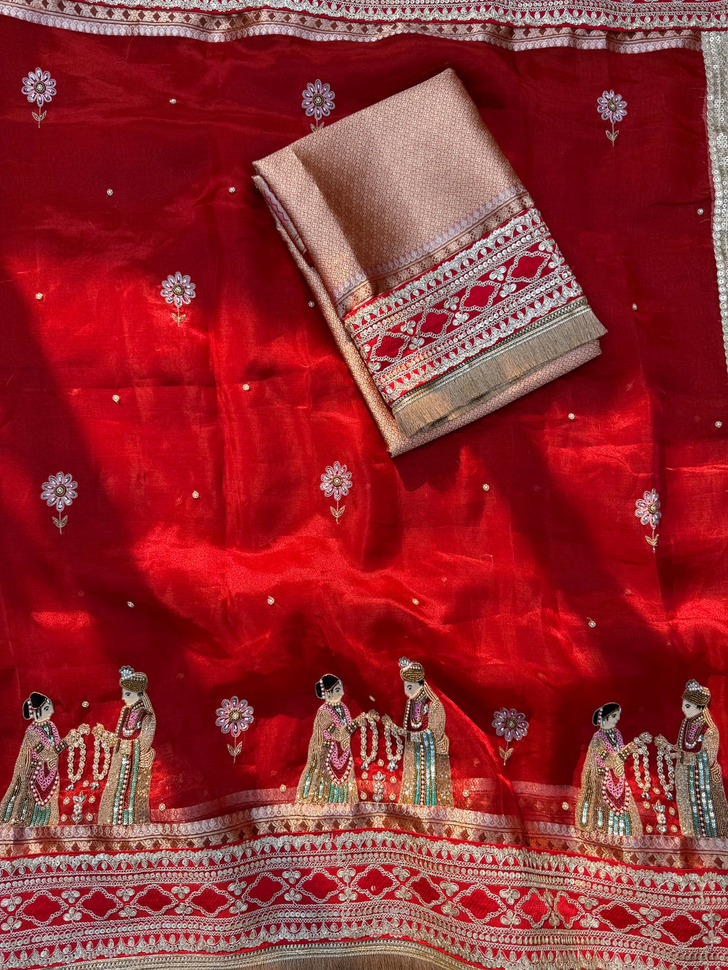 The Varmala Edit - Pure Tissue Silk Saree With Hand Embroidery