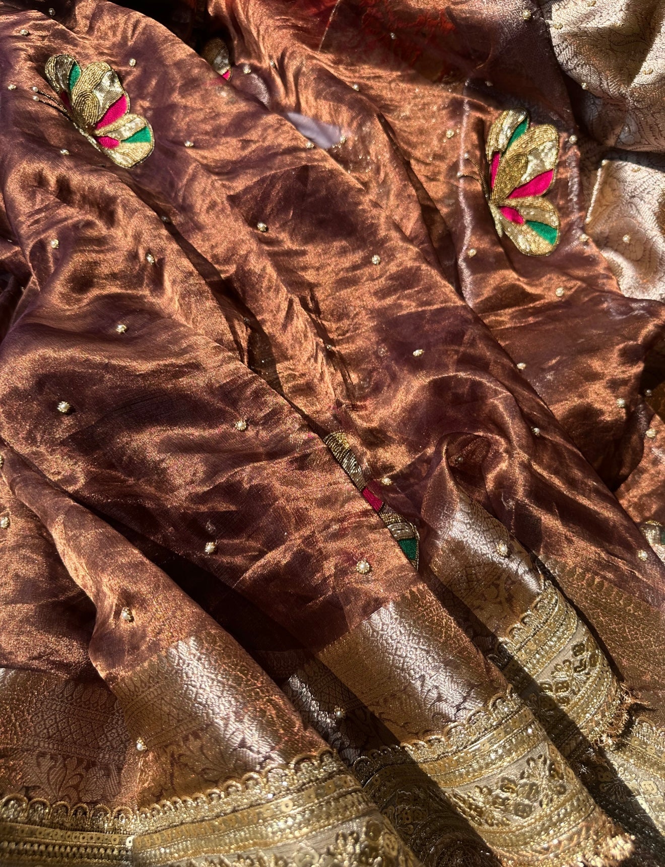 Mehfil - Ae - Title - Pure Tissue Silk Saree With Hand Embroidery