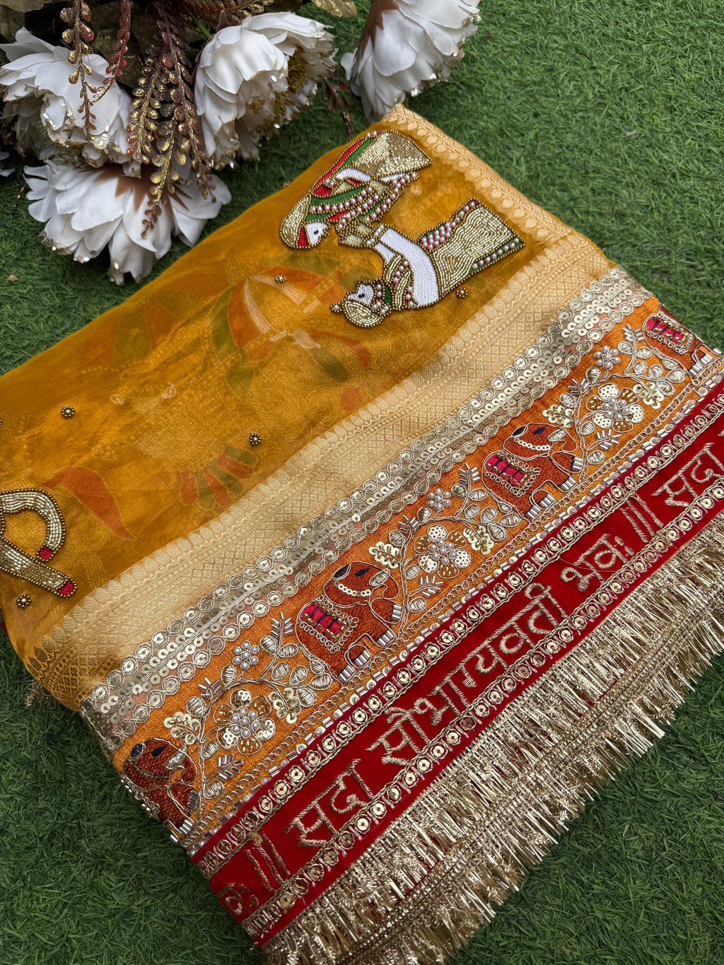7 Phere Waali Saree - Pure Tissue Silk Saree With Hand Embroidery