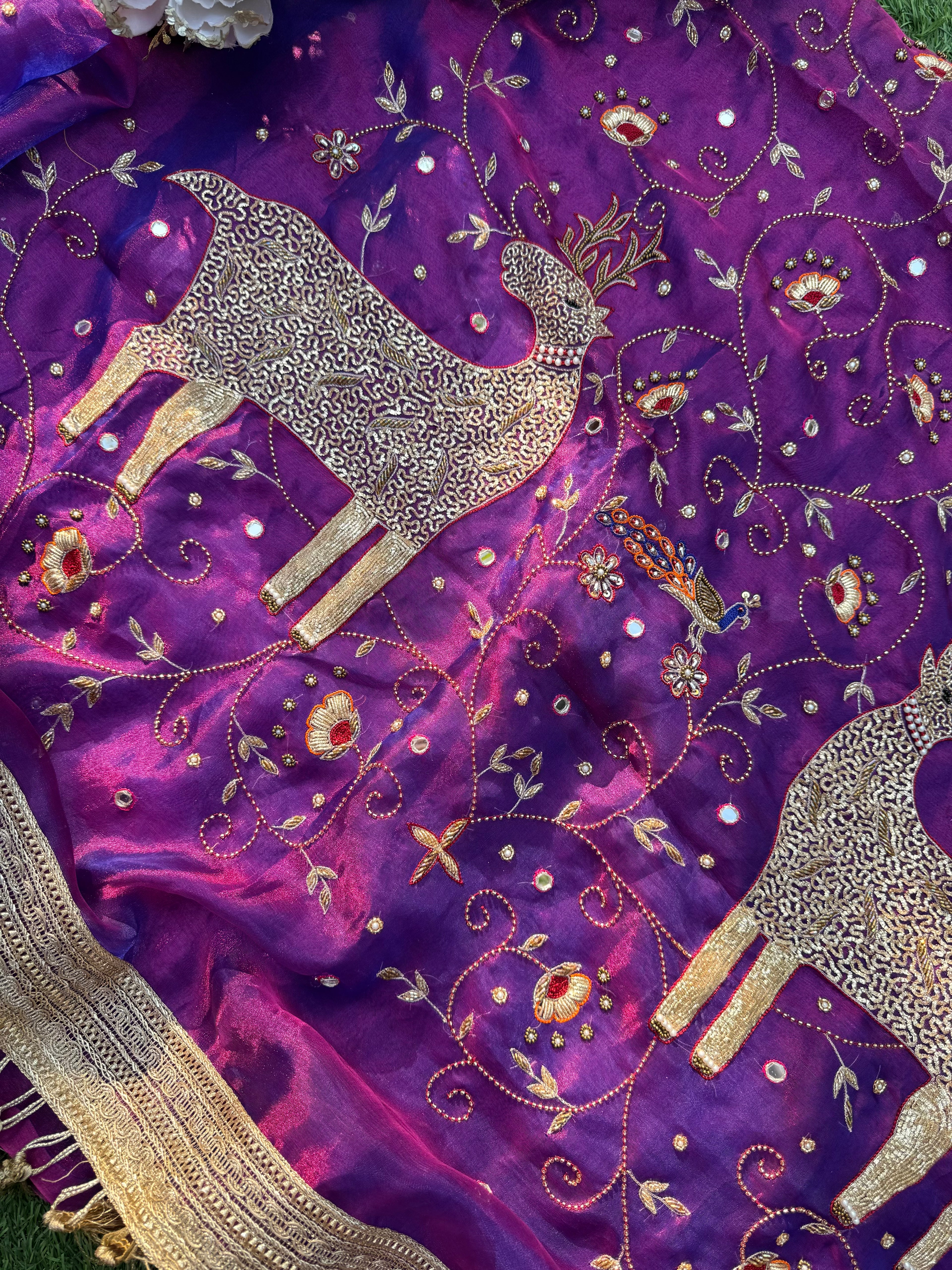 Jamuni Jadoo - Pure Tissue Silk Saree With Hand Embroidery