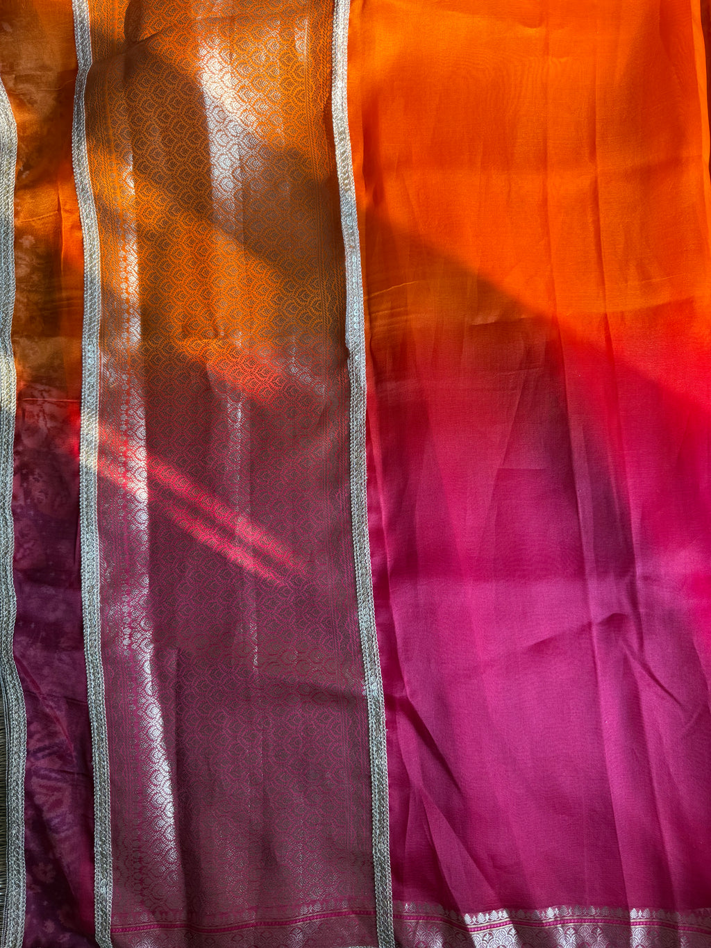 Chaandni — Pure Banarasi Organza Silk Saree in Ombré Shade