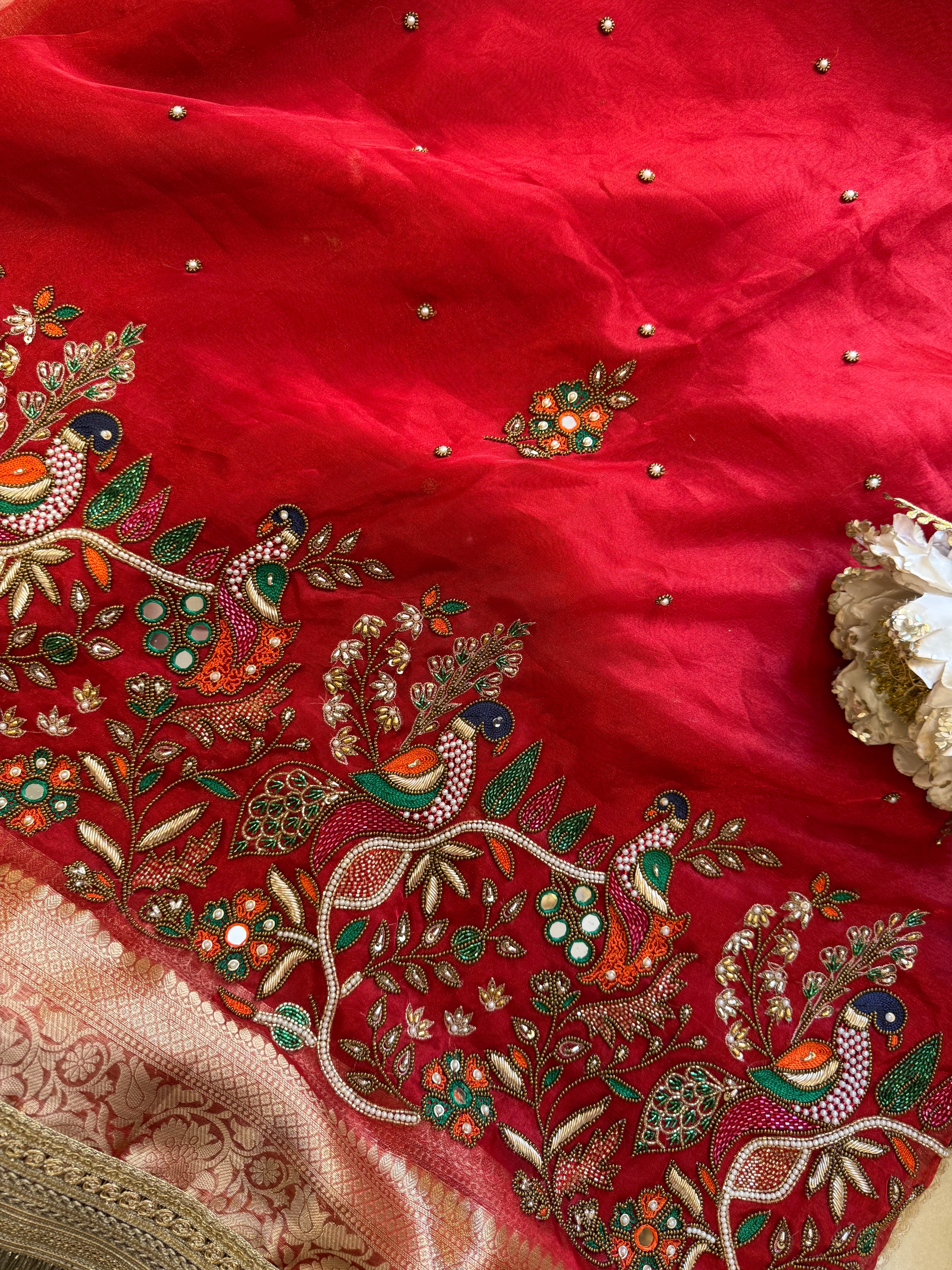 Zarqosh - Pure Tissue Silk Saree With Hand Embroidery