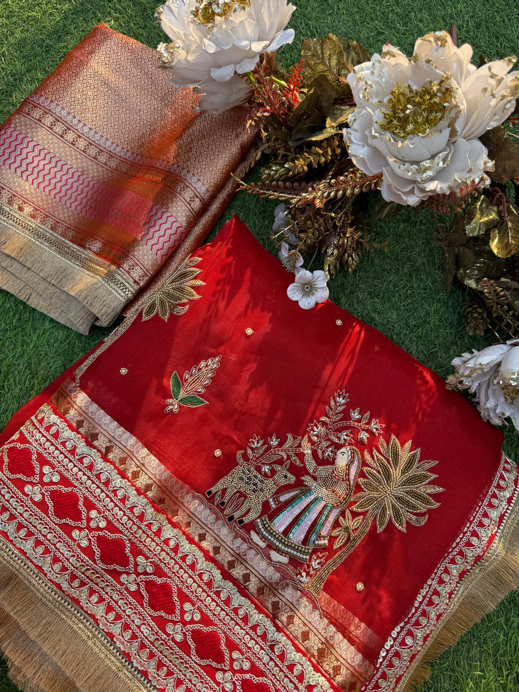 Koyaliya - Pure Tissue Silk Saree With Hand Embroidery