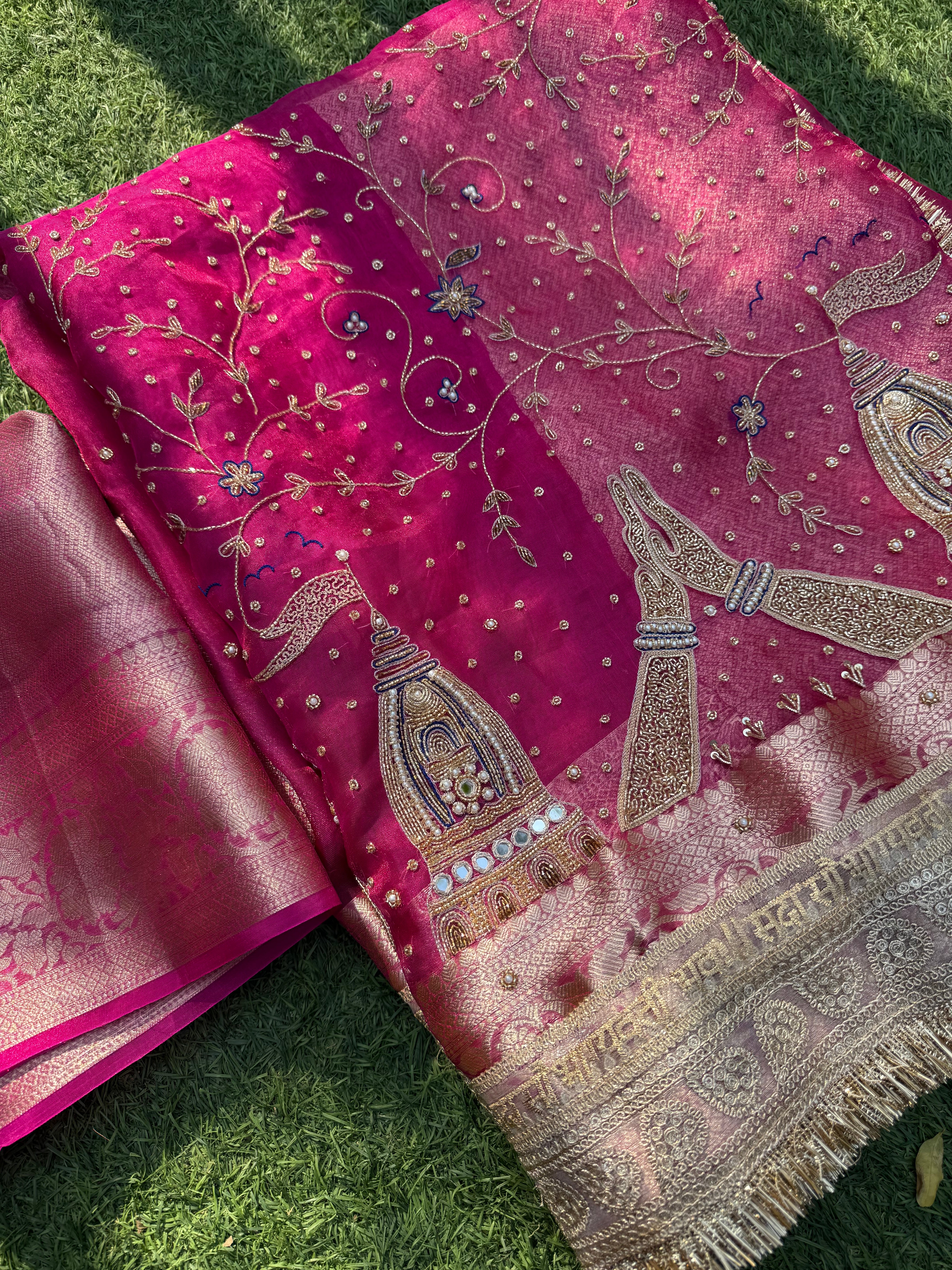 Ek Shaam Banaras K Ghat Pe - Pure Tissue Silk Saree With Hand Embroidery