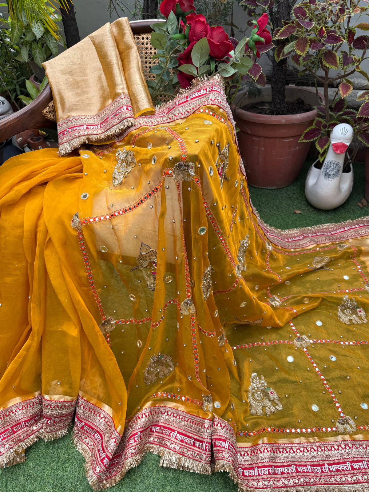 Genda Phool - Pure Tissue Silk Saree