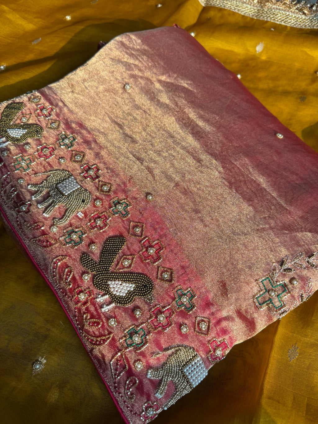 Haseena Waali Saree - Pure Tissue Silk Saree With Hand Embroidery