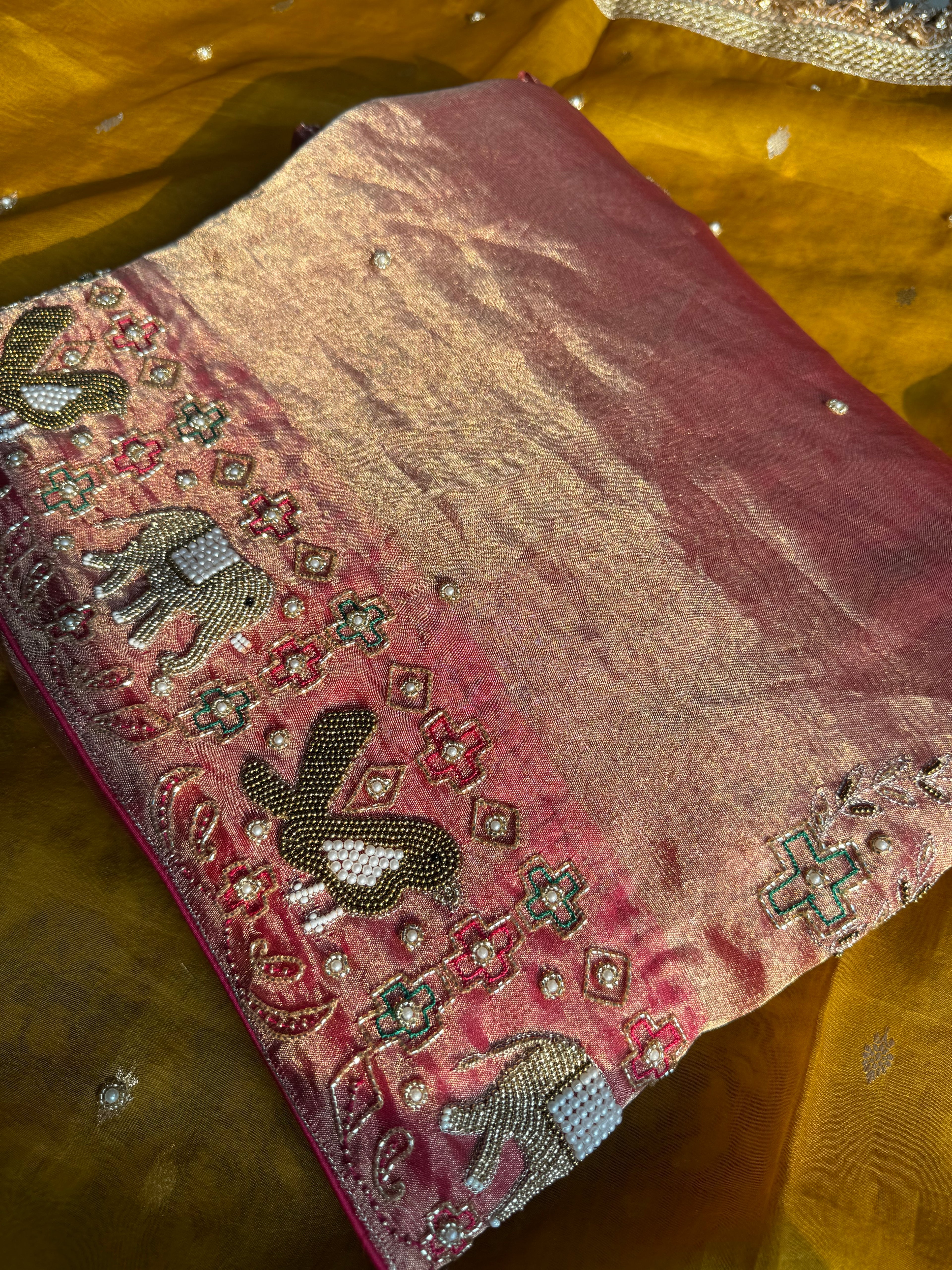 Haseena Waali Saree - Pure Tissue Silk Saree With Hand Embroidery